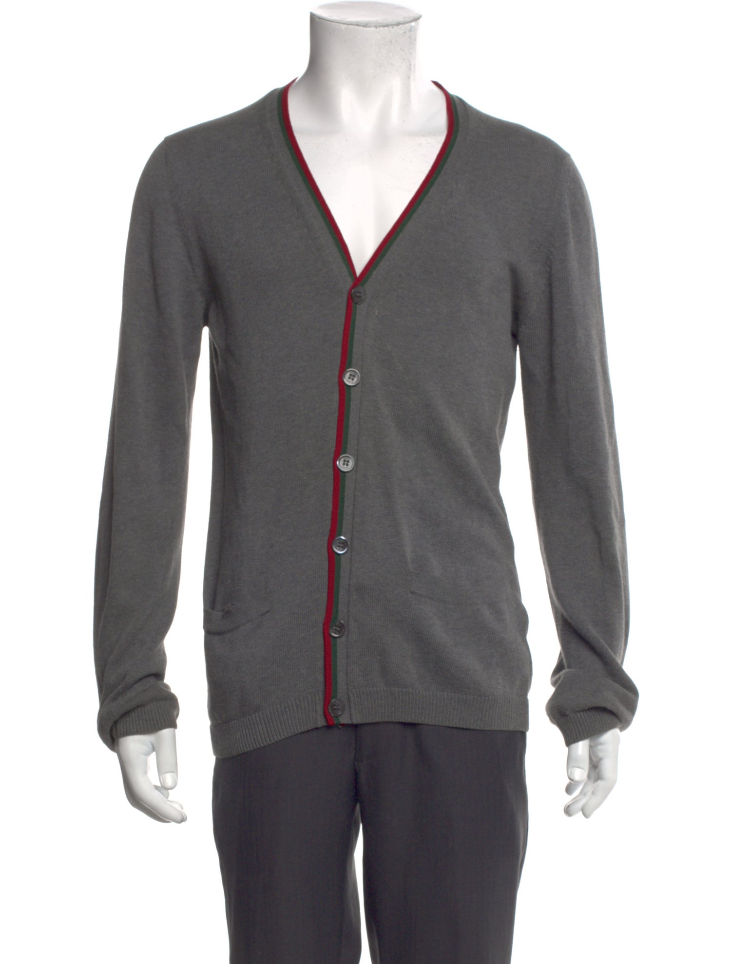 Gucci Web Accent V-Neck Cardigan