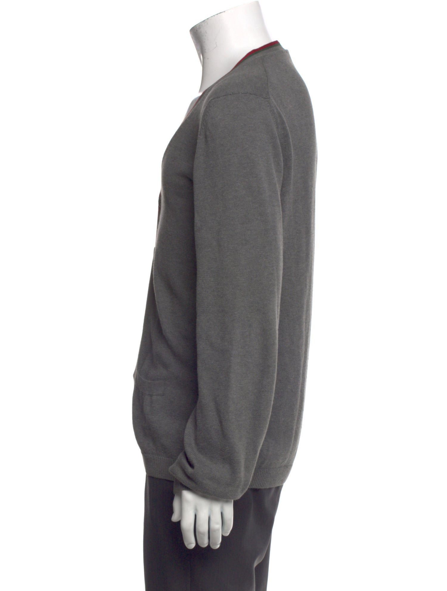 Gucci Web Accent V-Neck Cardigan