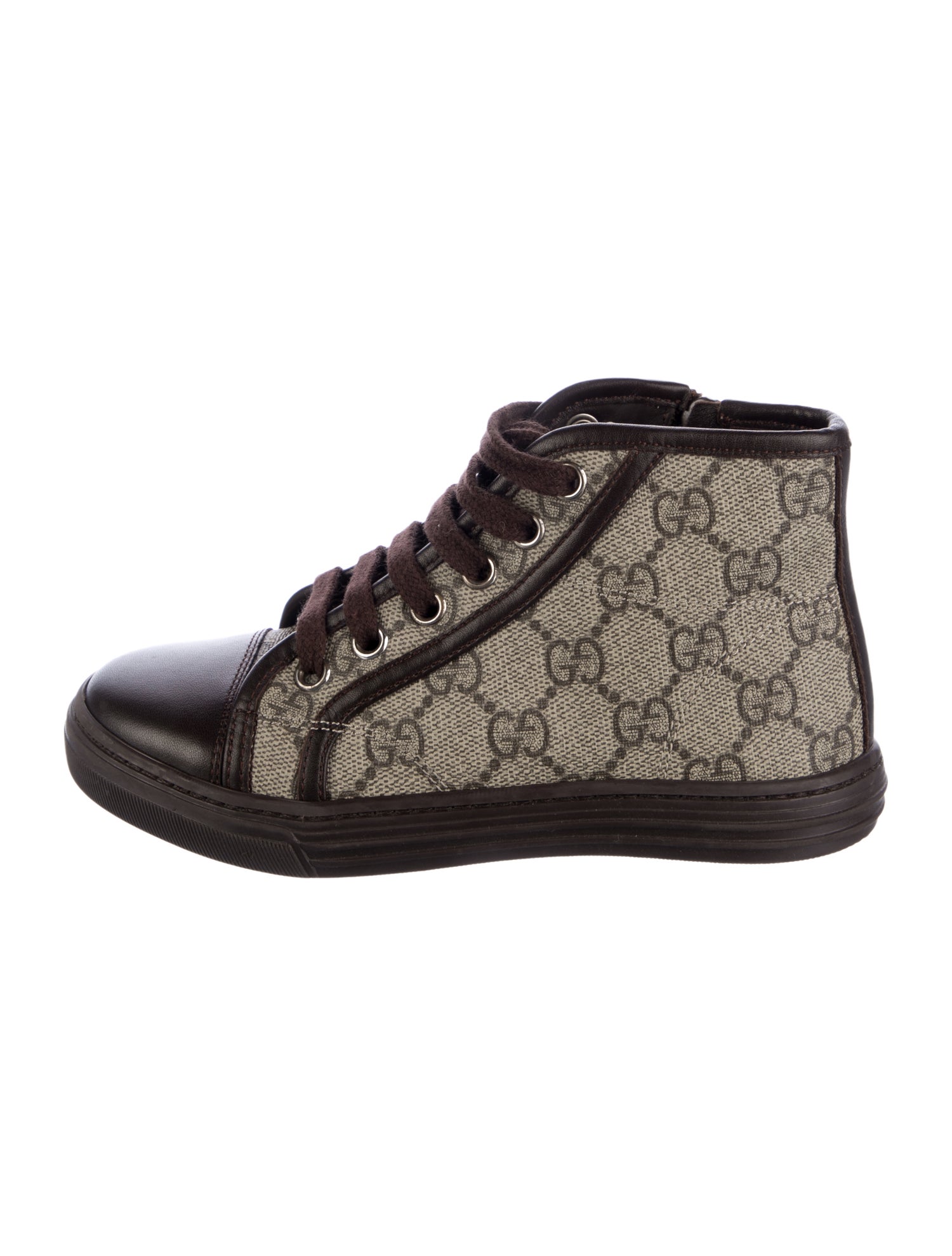Gucci Coated Canvas Pattern Print High-top Sneakers