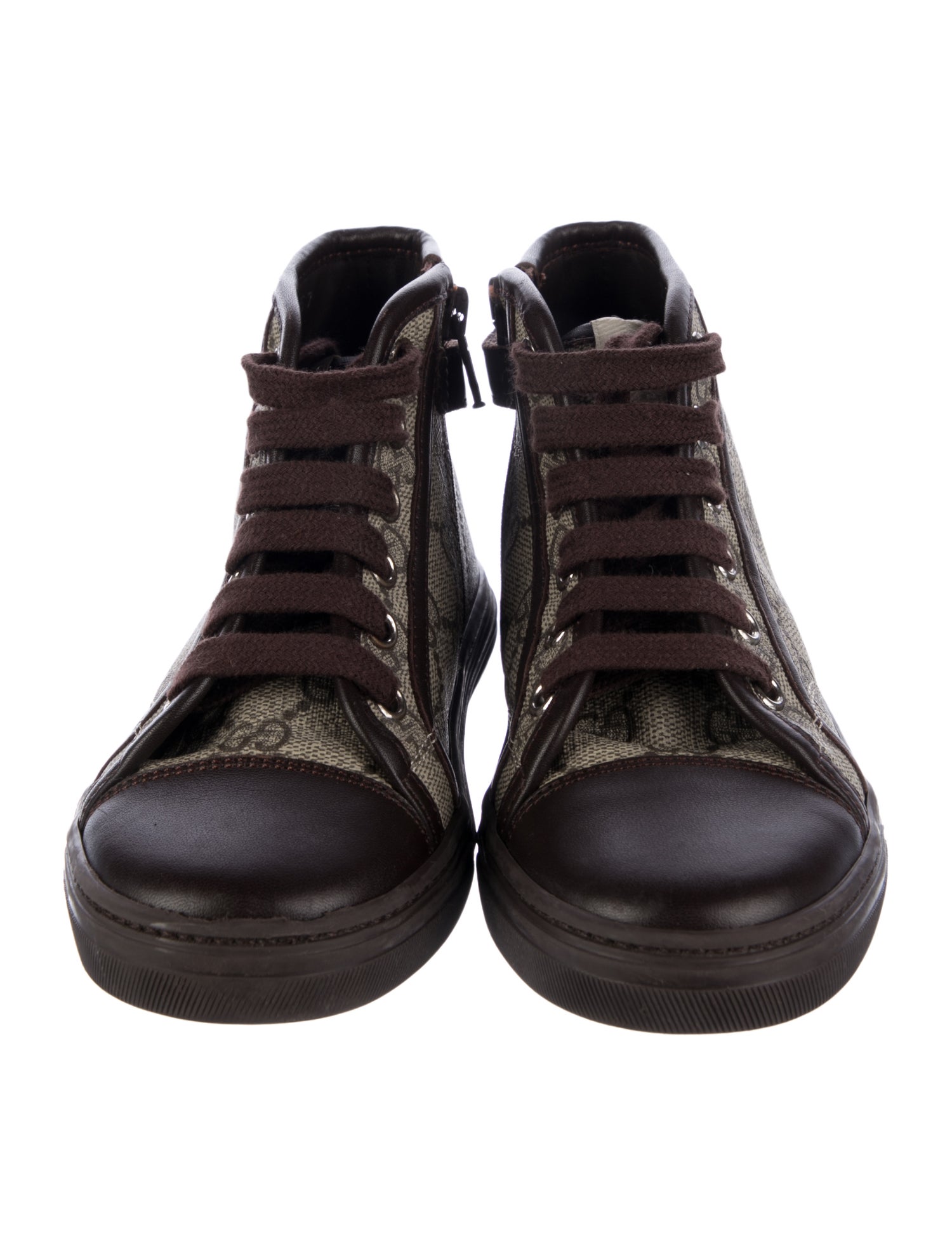 Gucci Coated Canvas Pattern Print High-top Sneakers