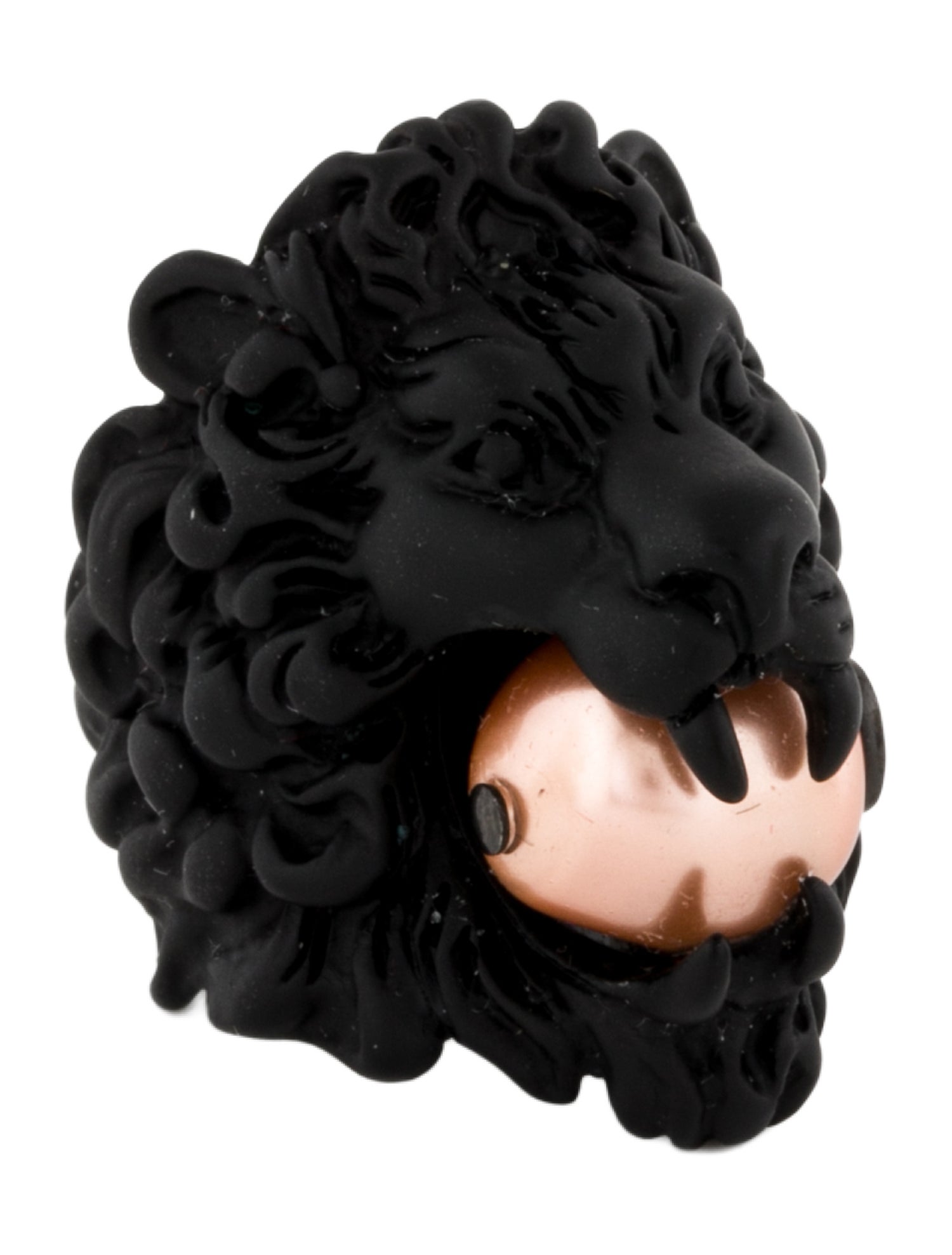 Gucci Faux Pearl Lion Head Ring