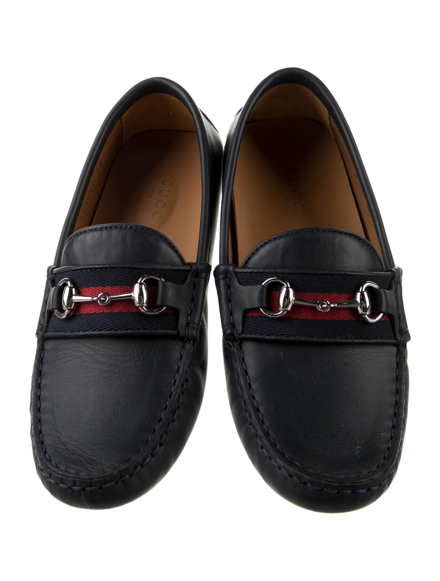 Gucci Boys' Leather Web Loafer