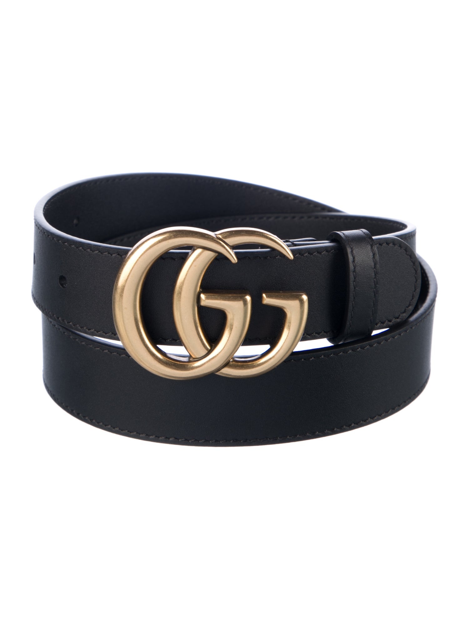 Gucci Double G Logo Leather Belt