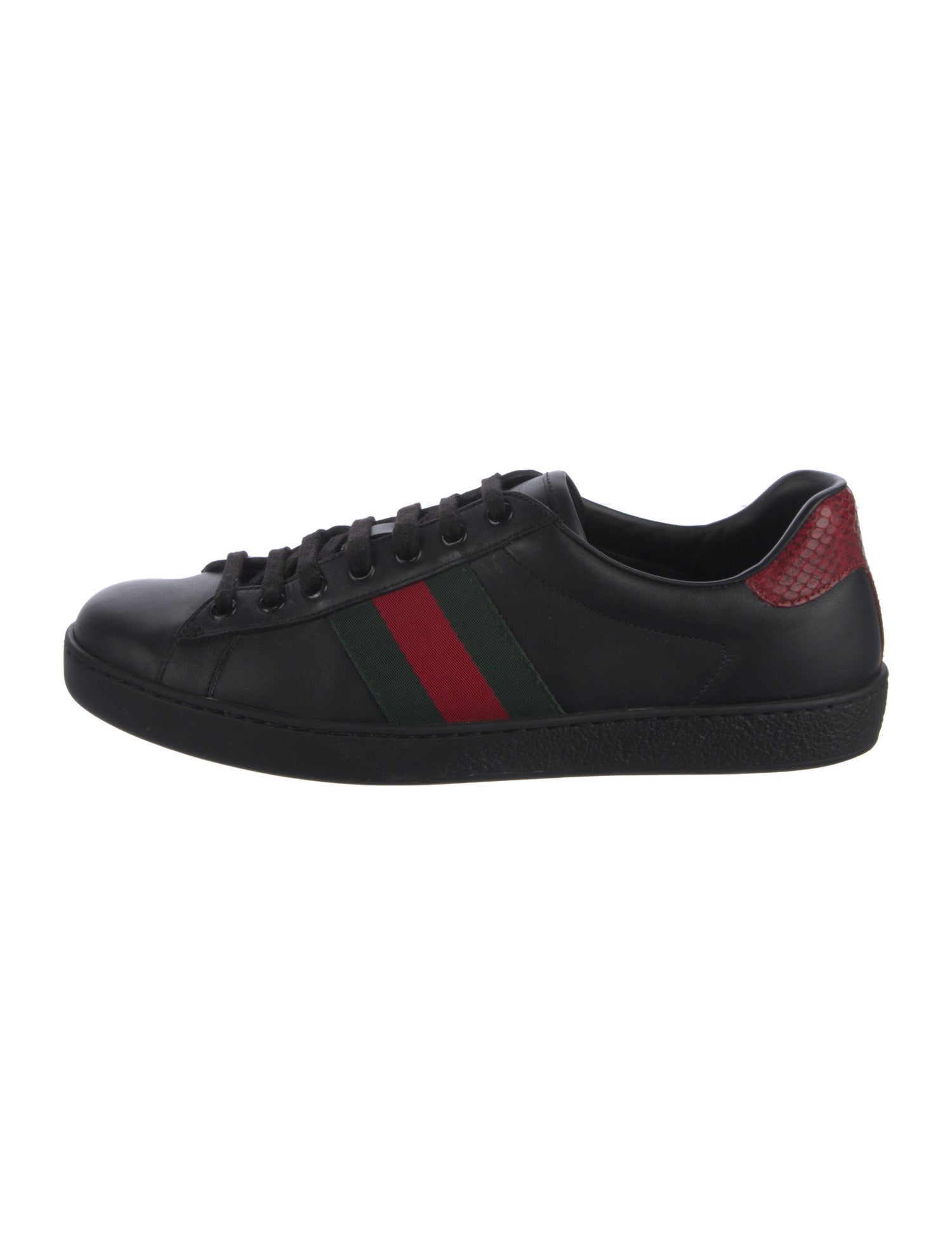 Gucci Web Accent Leather Sneakers