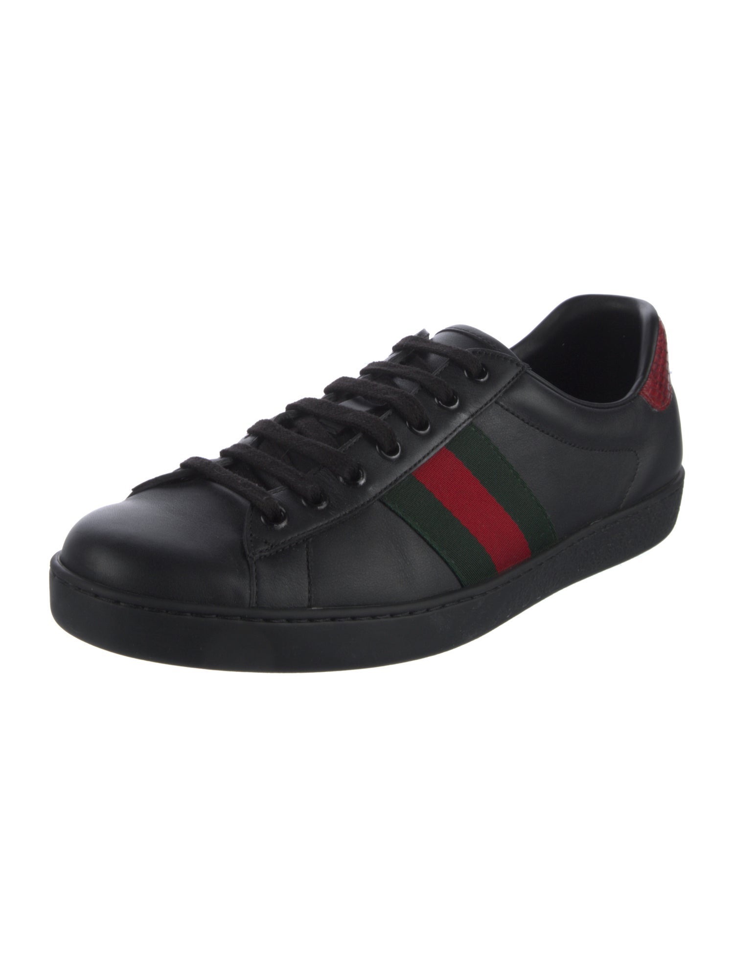 Gucci Web Accent Leather Sneakers