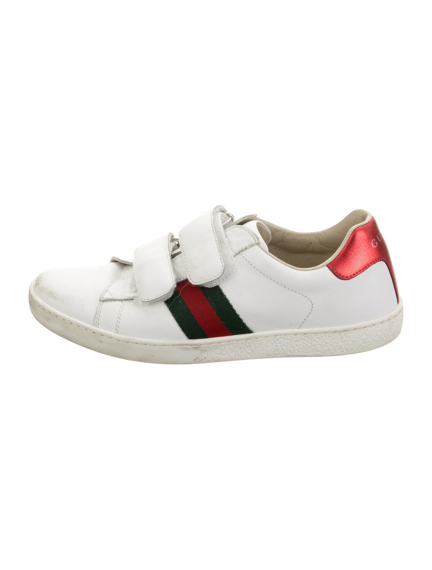 Gucci Web Accent Leather Sneakers