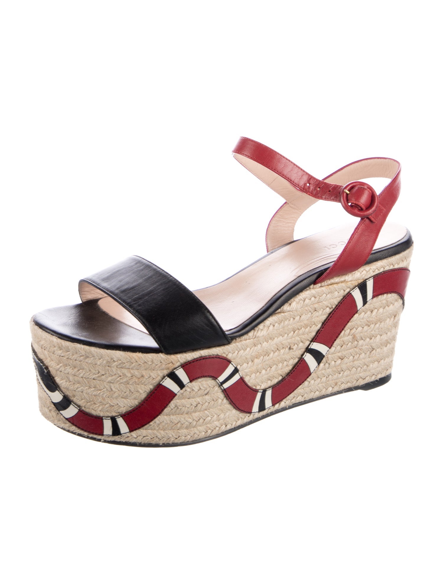 Gucci Kingsnake Leather Espadrilles