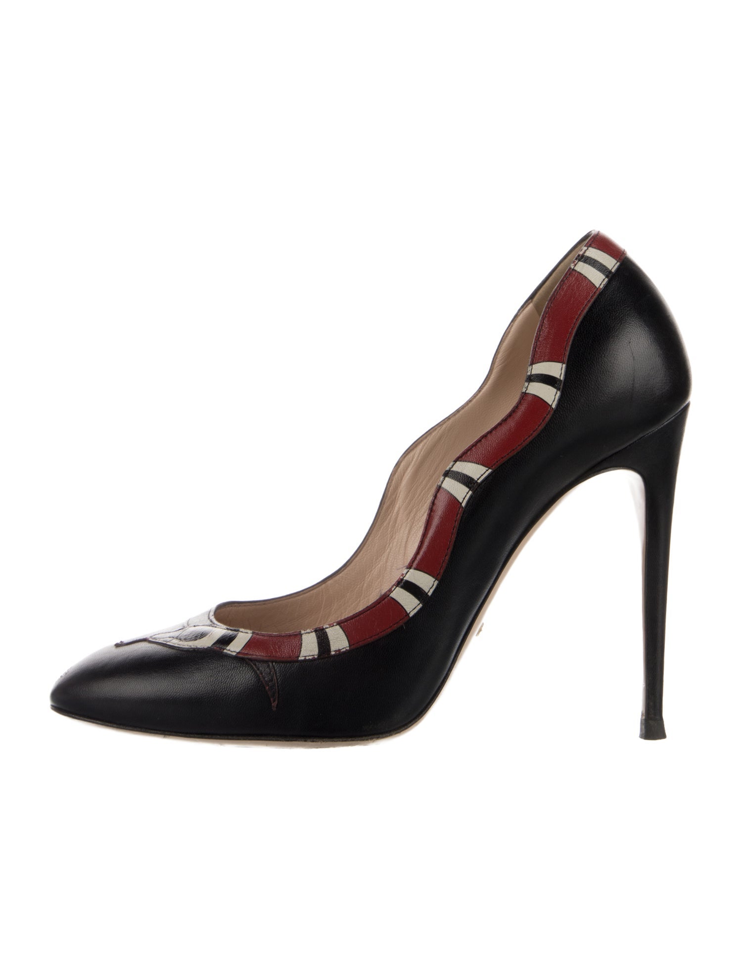 Gucci Kingsnake Leather Pumps