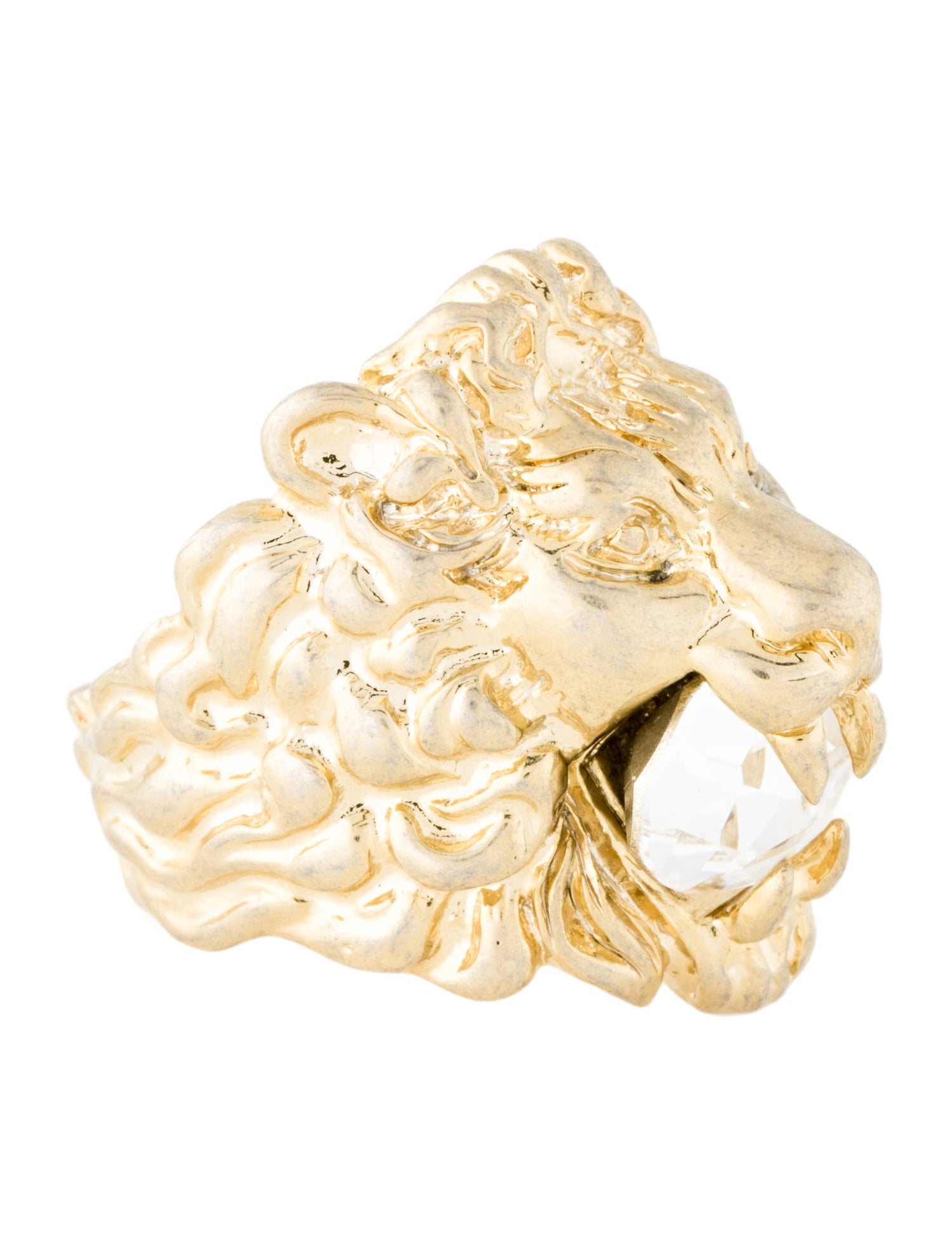 Gucci Lion Head Crystal Cocktail Ring
