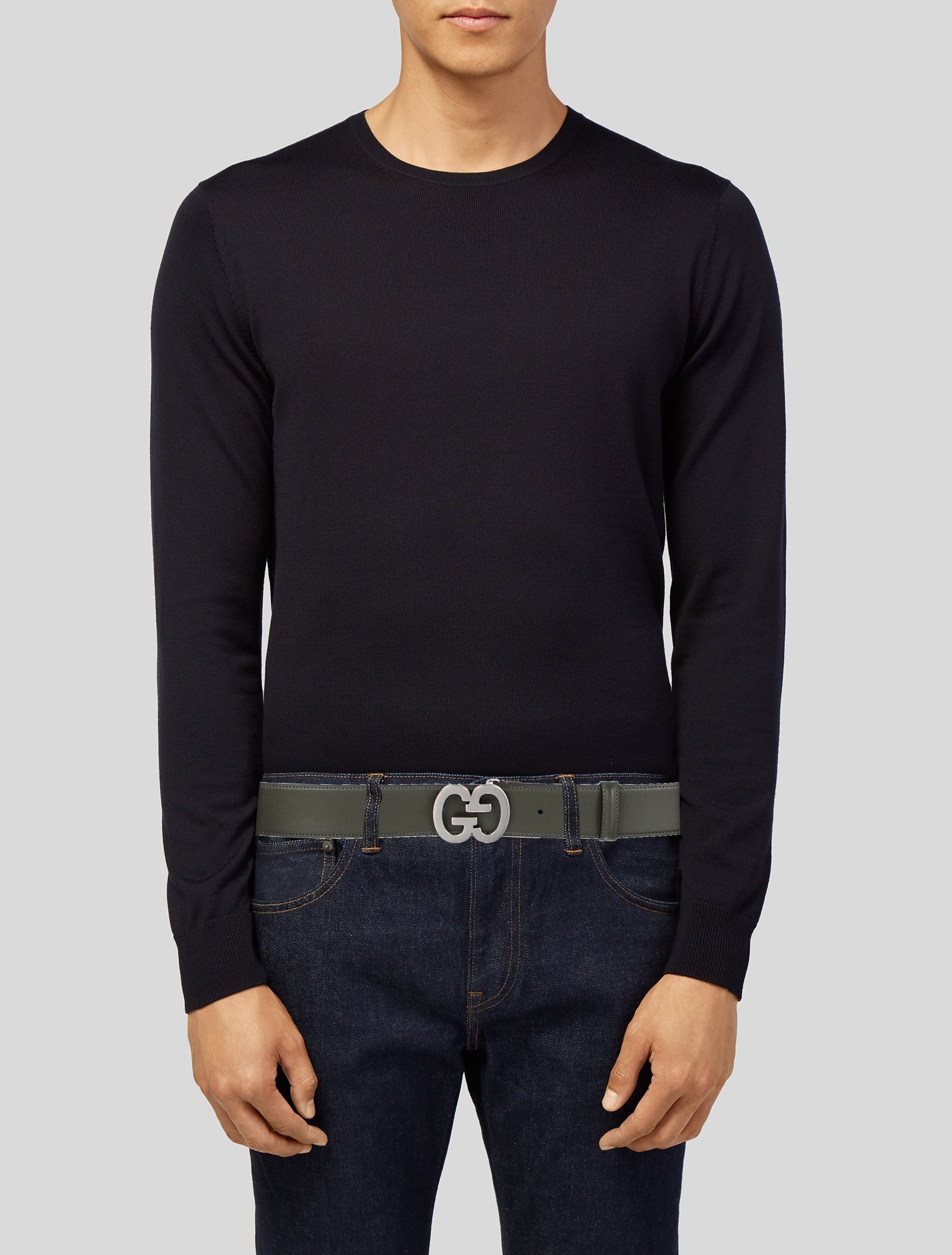 Gucci Interlocking G Logo Leather Waist Belt