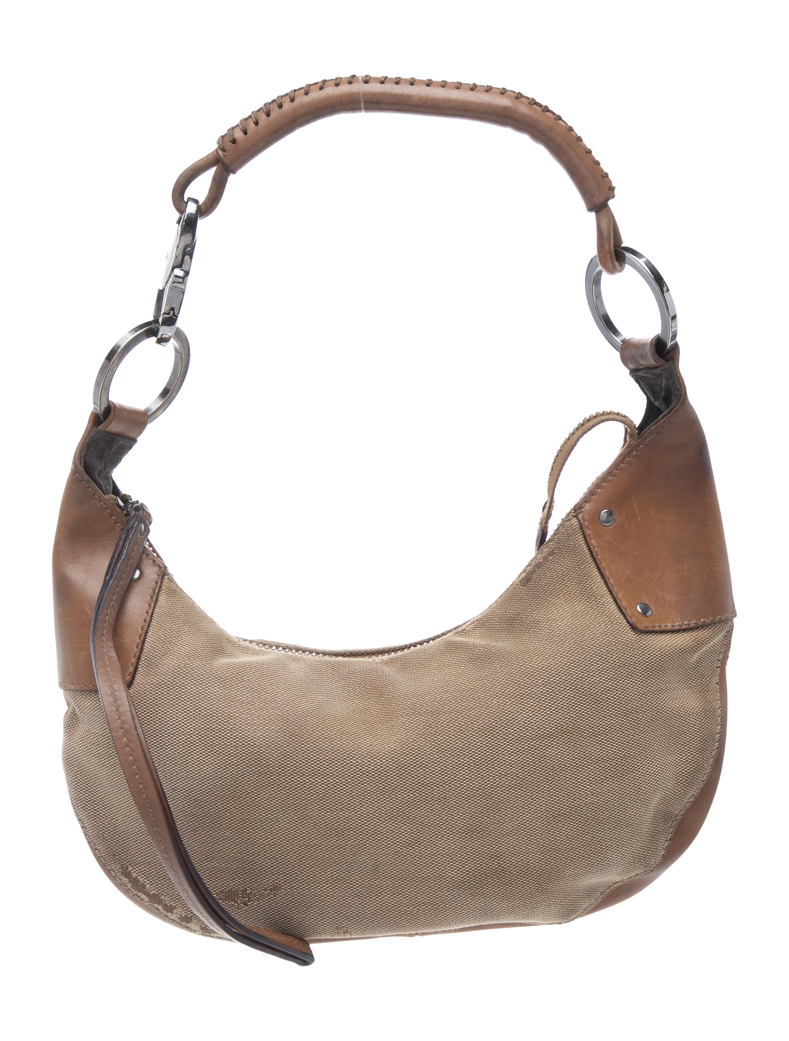 Gucci GG Denim Half Moon Crescent Hobo Shoulder Bag Small