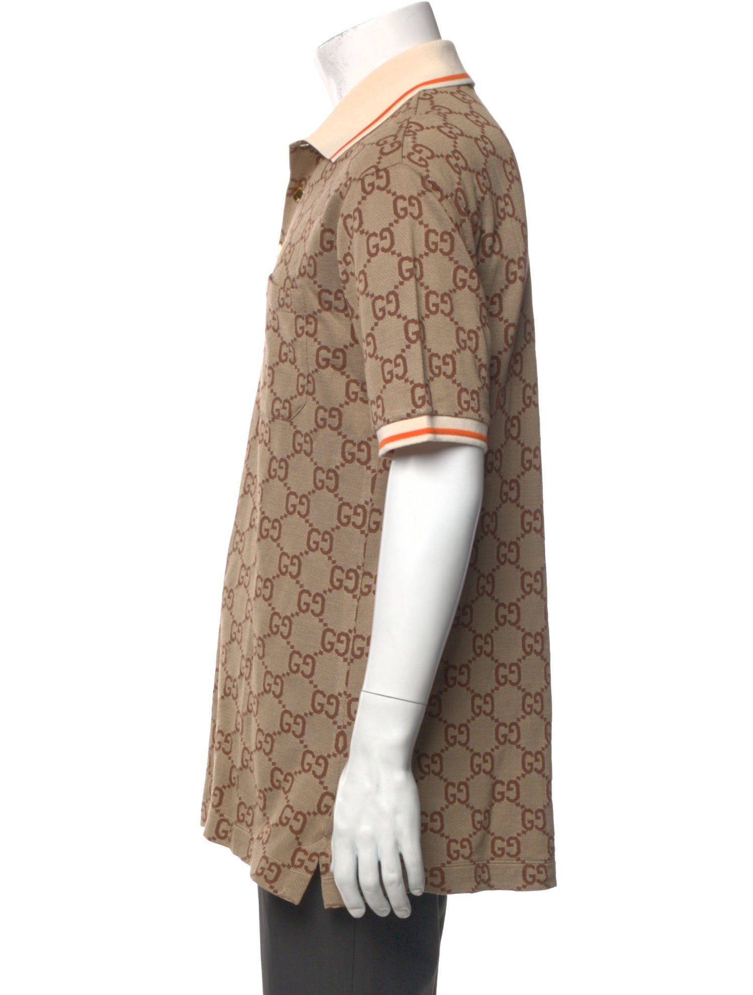 Gucci GG Logo V-Neck Polo Shirt