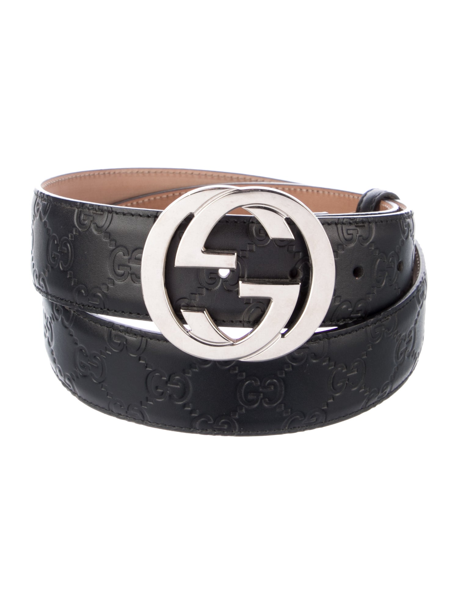 Gucci GG Logo Embossed Leather Belt Kit