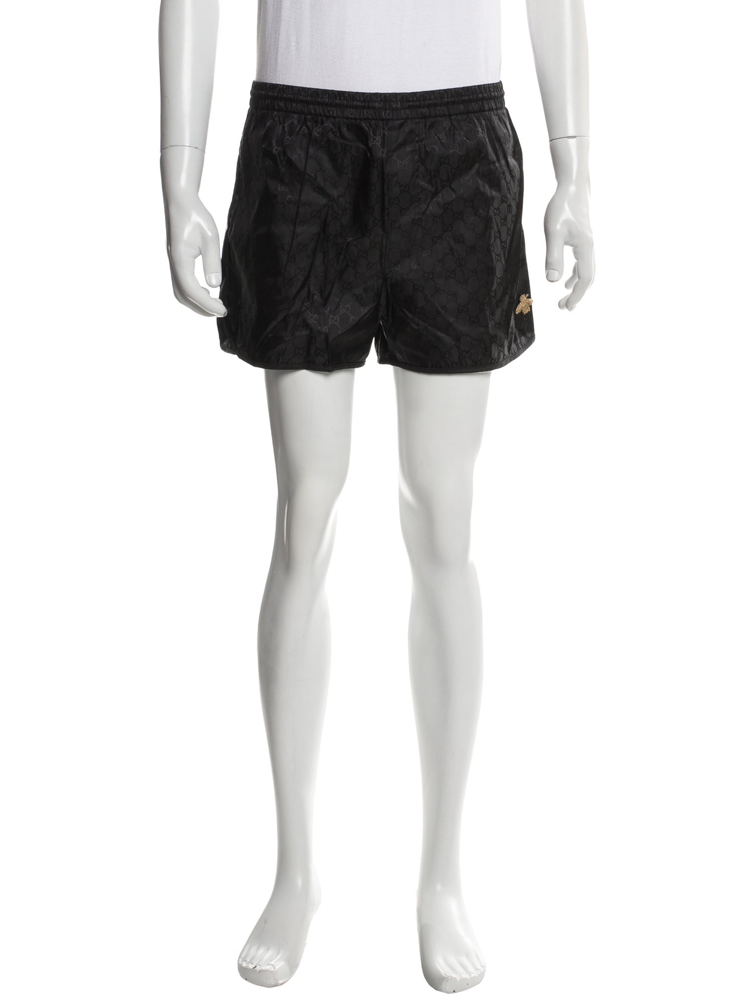 Gucci GG Nylon Embroidered Accent Swim Trunks