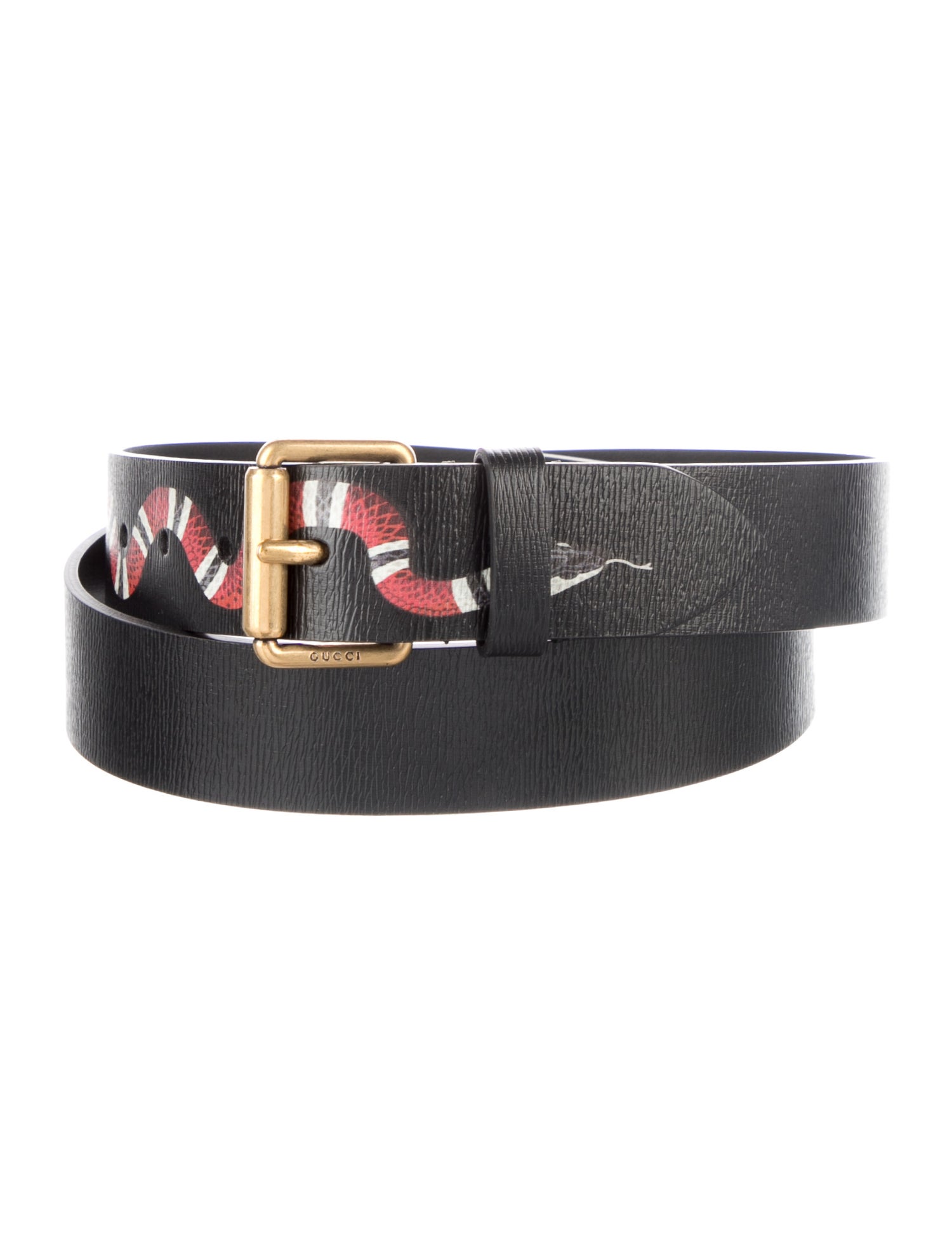 Gucci Kingsnake Leather Waist Belt