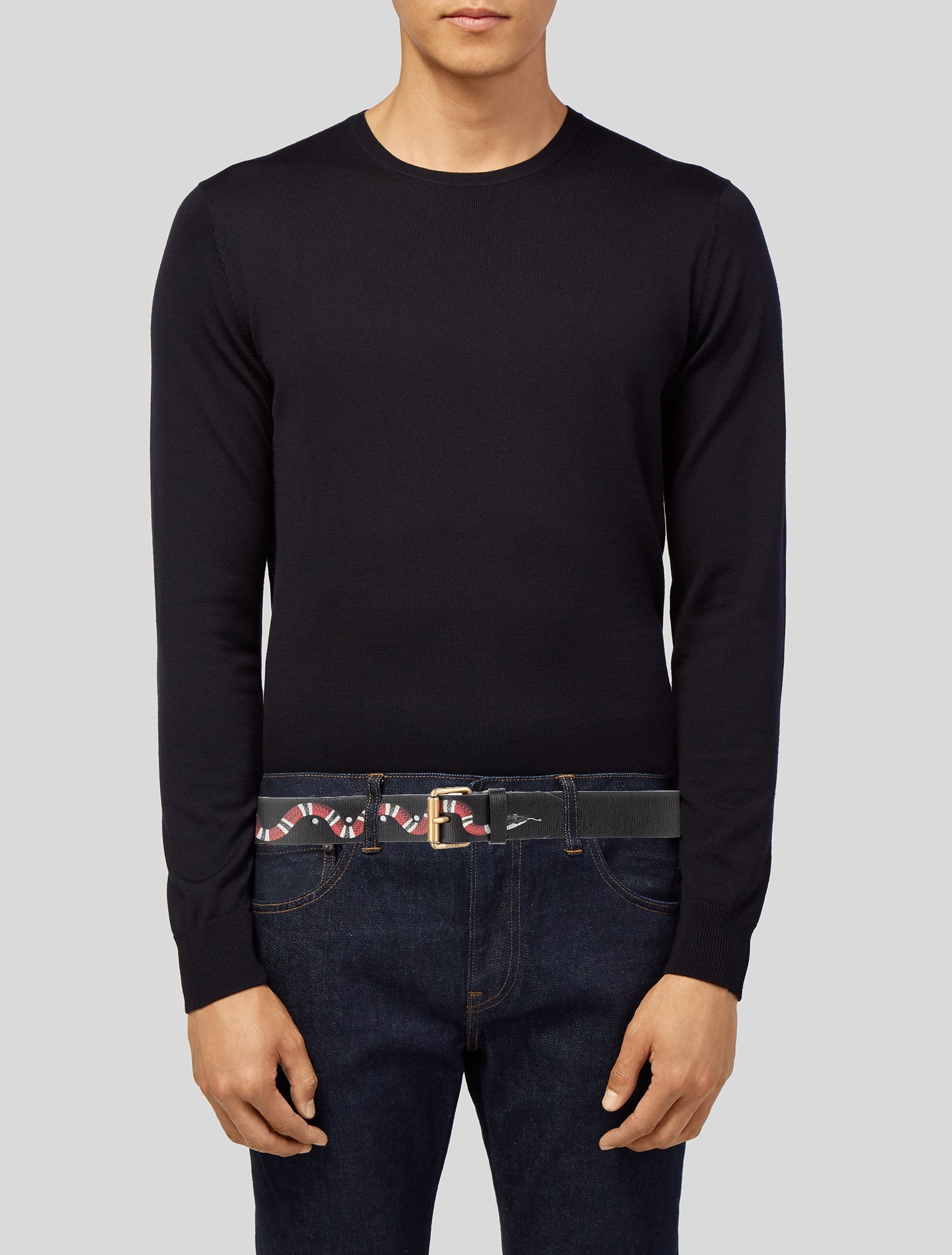 Gucci Kingsnake Leather Waist Belt