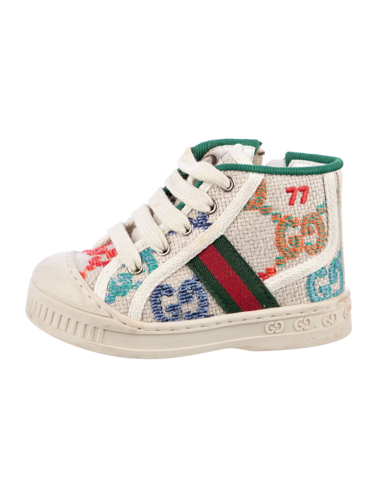 Gucci Infant Girls Pattern Printed Zip Closure Sneakers
