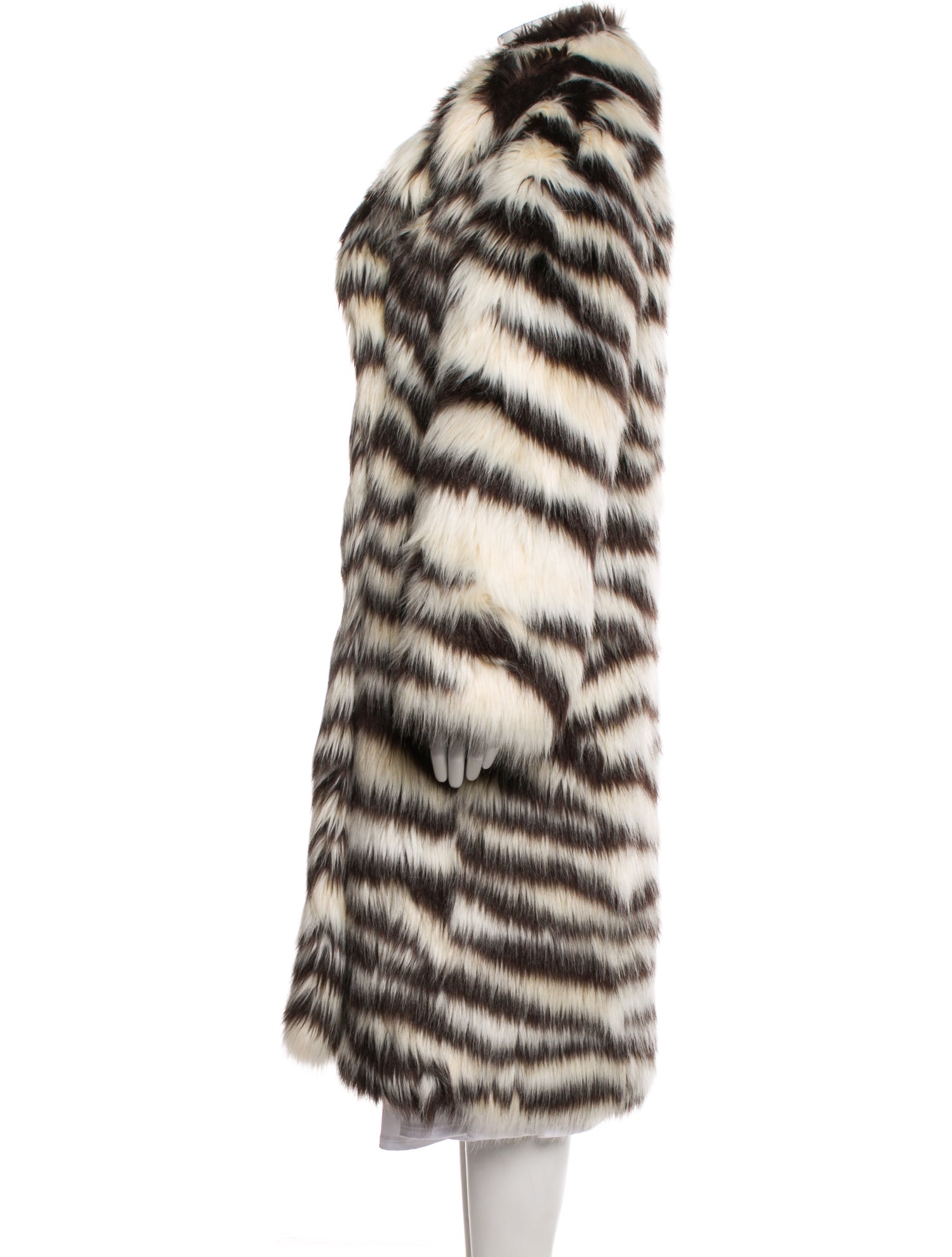 Gucci Striped Faux Fur Coat
