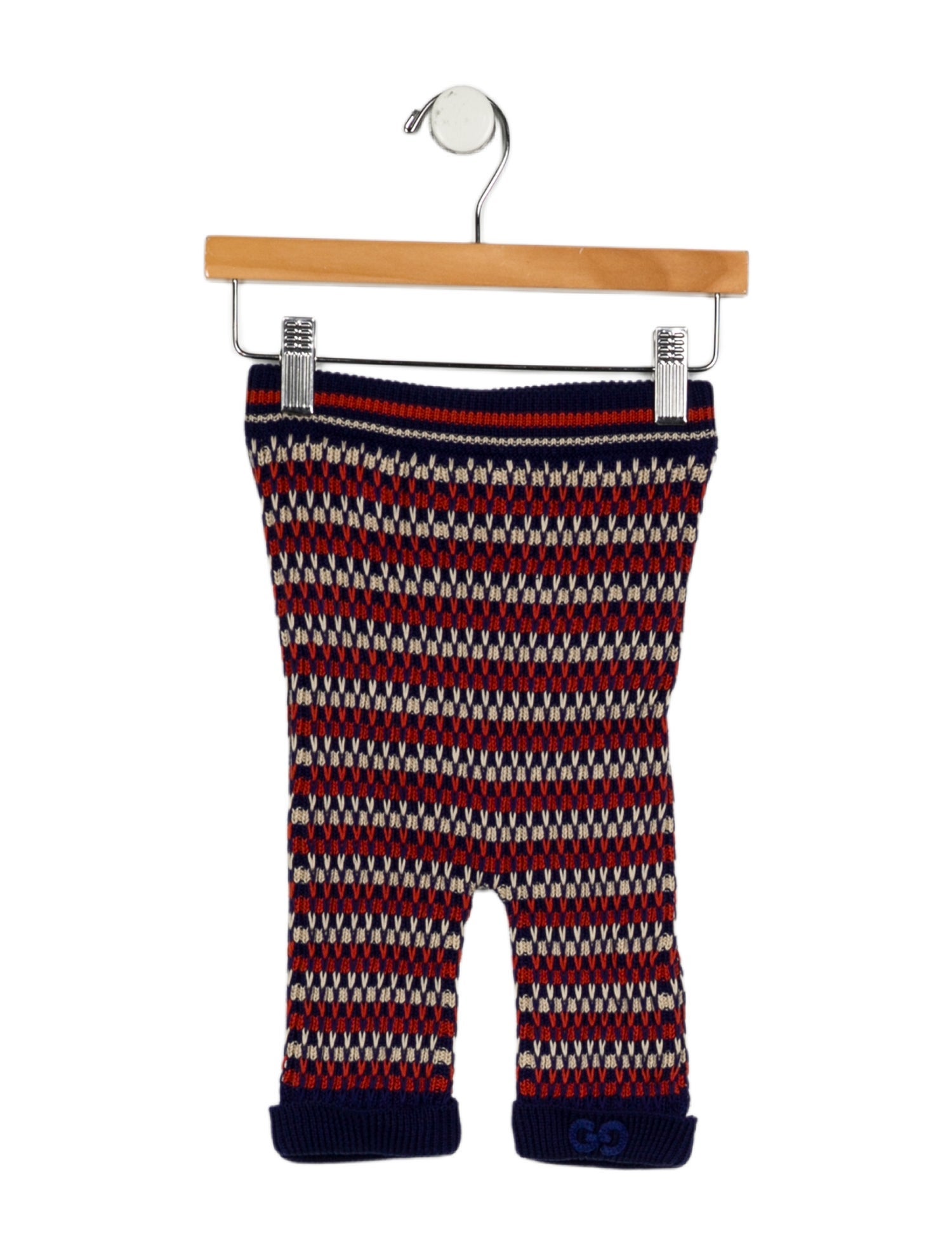 Gucci Cotton blue and multicolor patterned knit leggings w/Tags