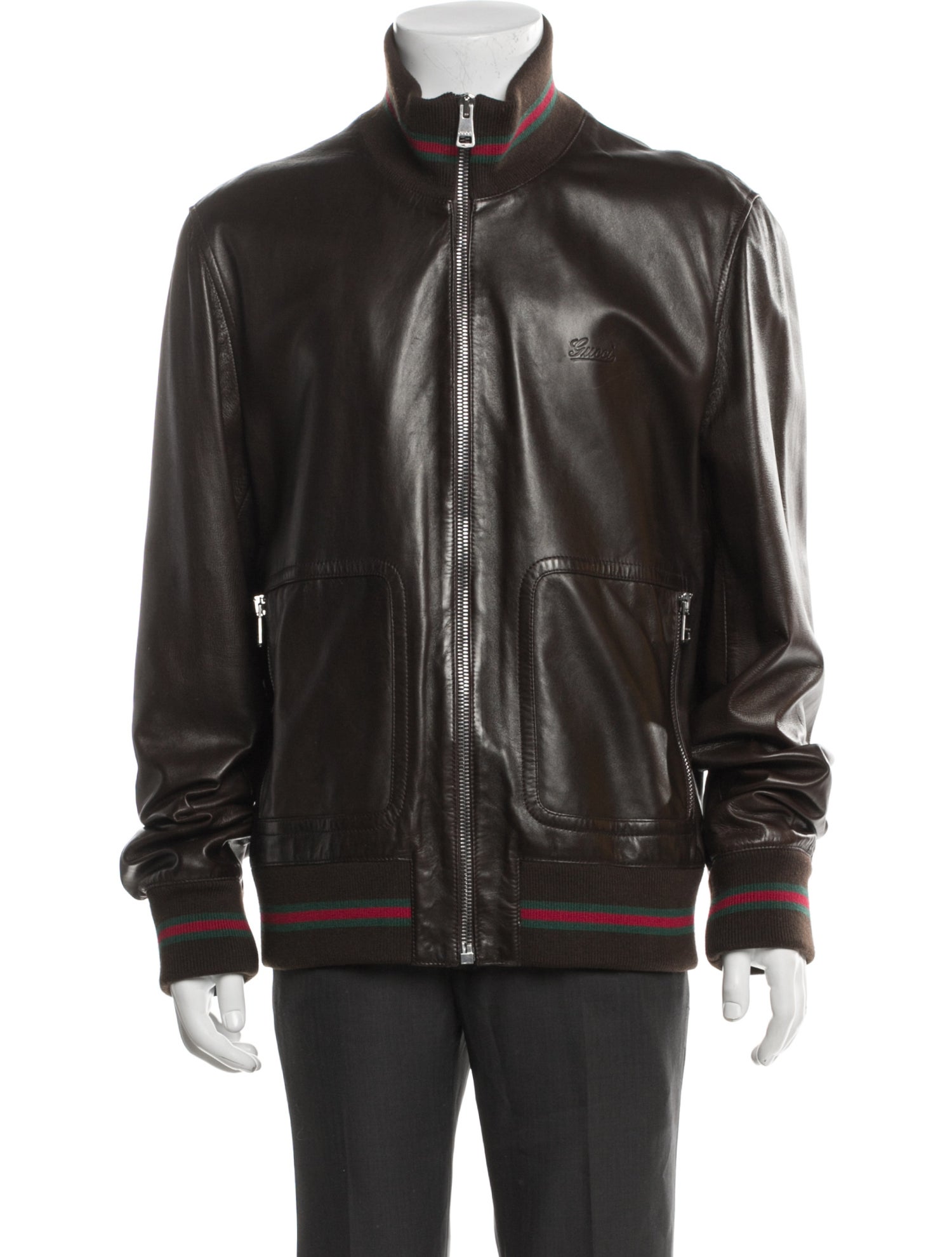 Gucci Leather Bomber Jacket