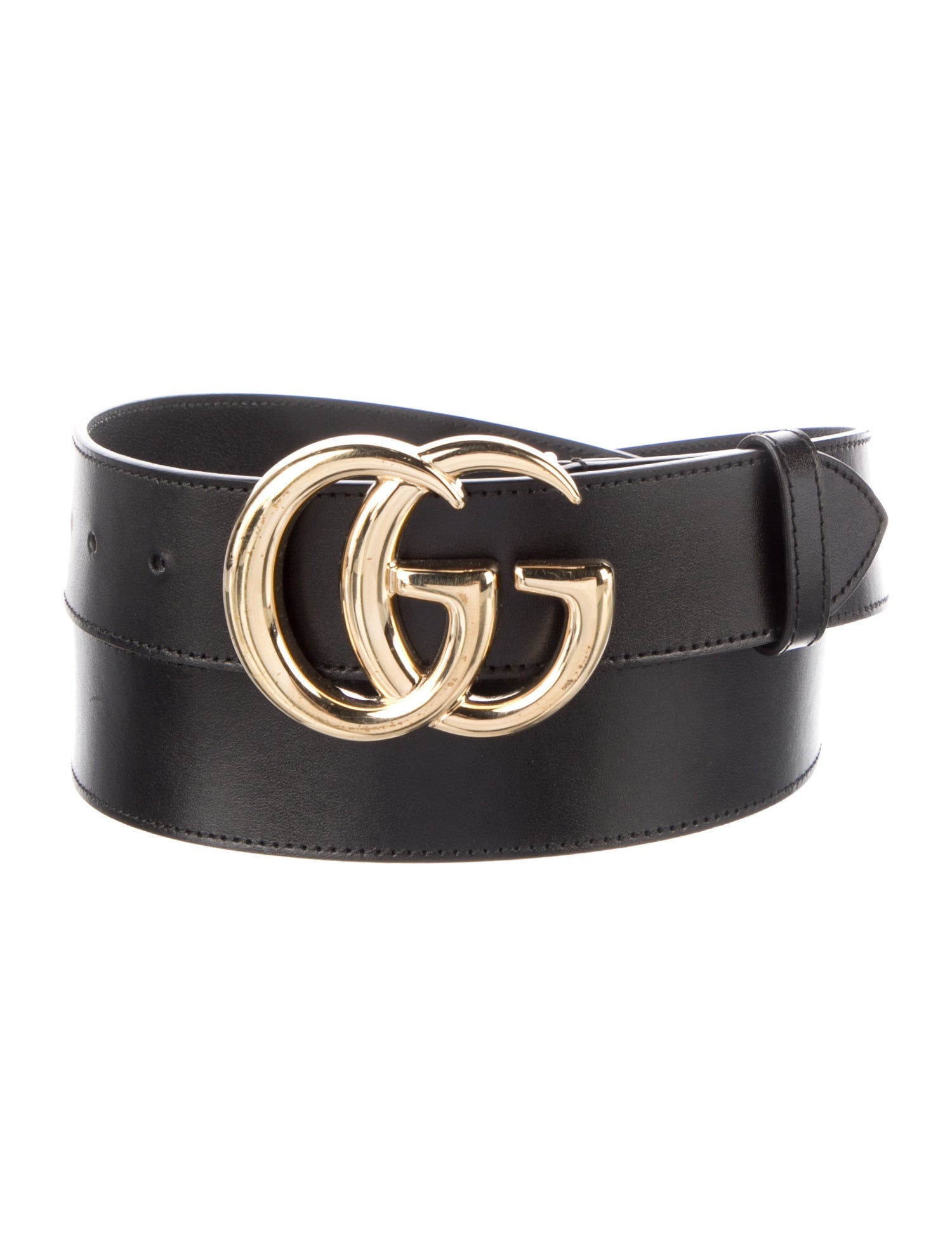 Gucci Double G Logo Leather Belt