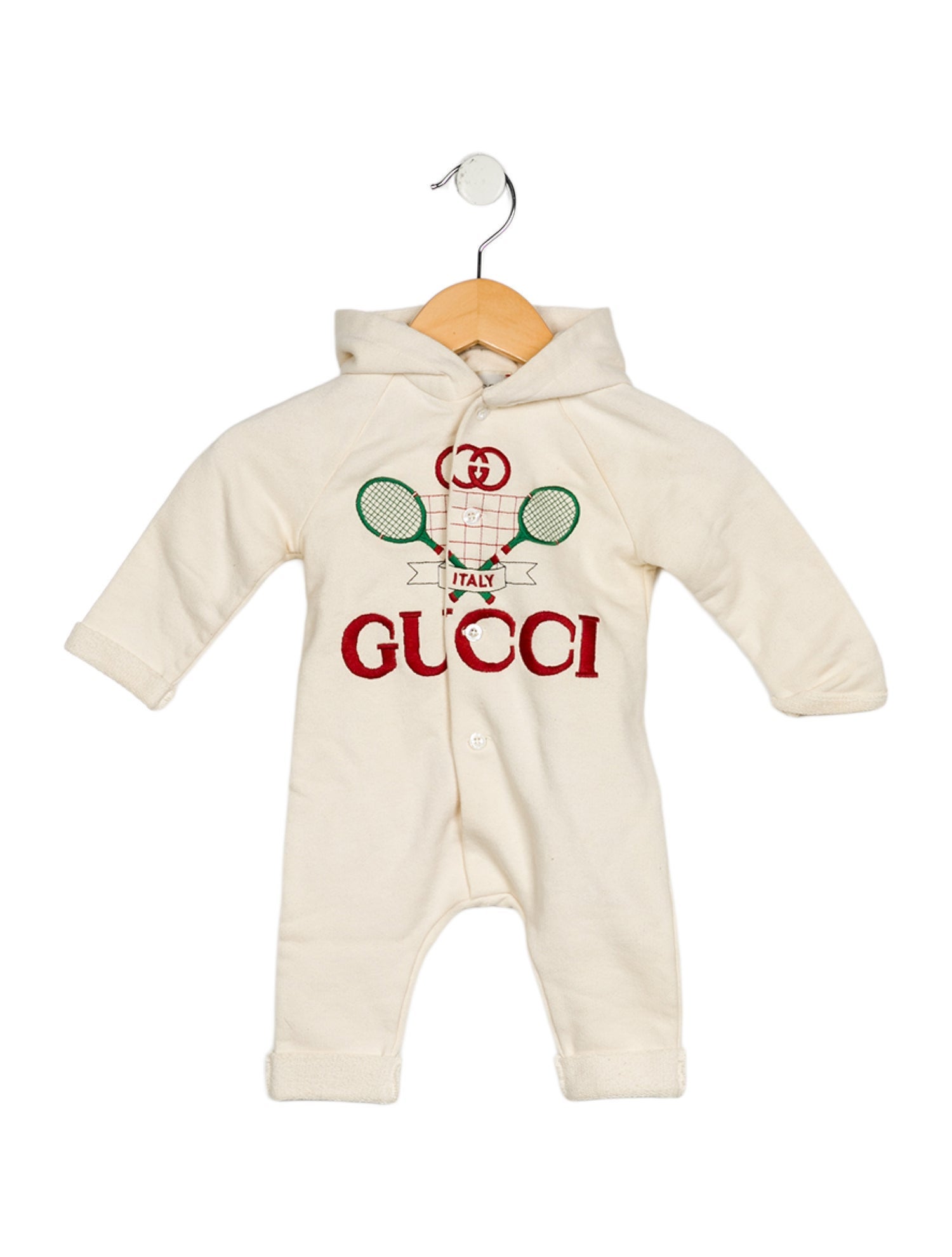 Gucci Cotton neutral and multicolor patterned one piece with button closure