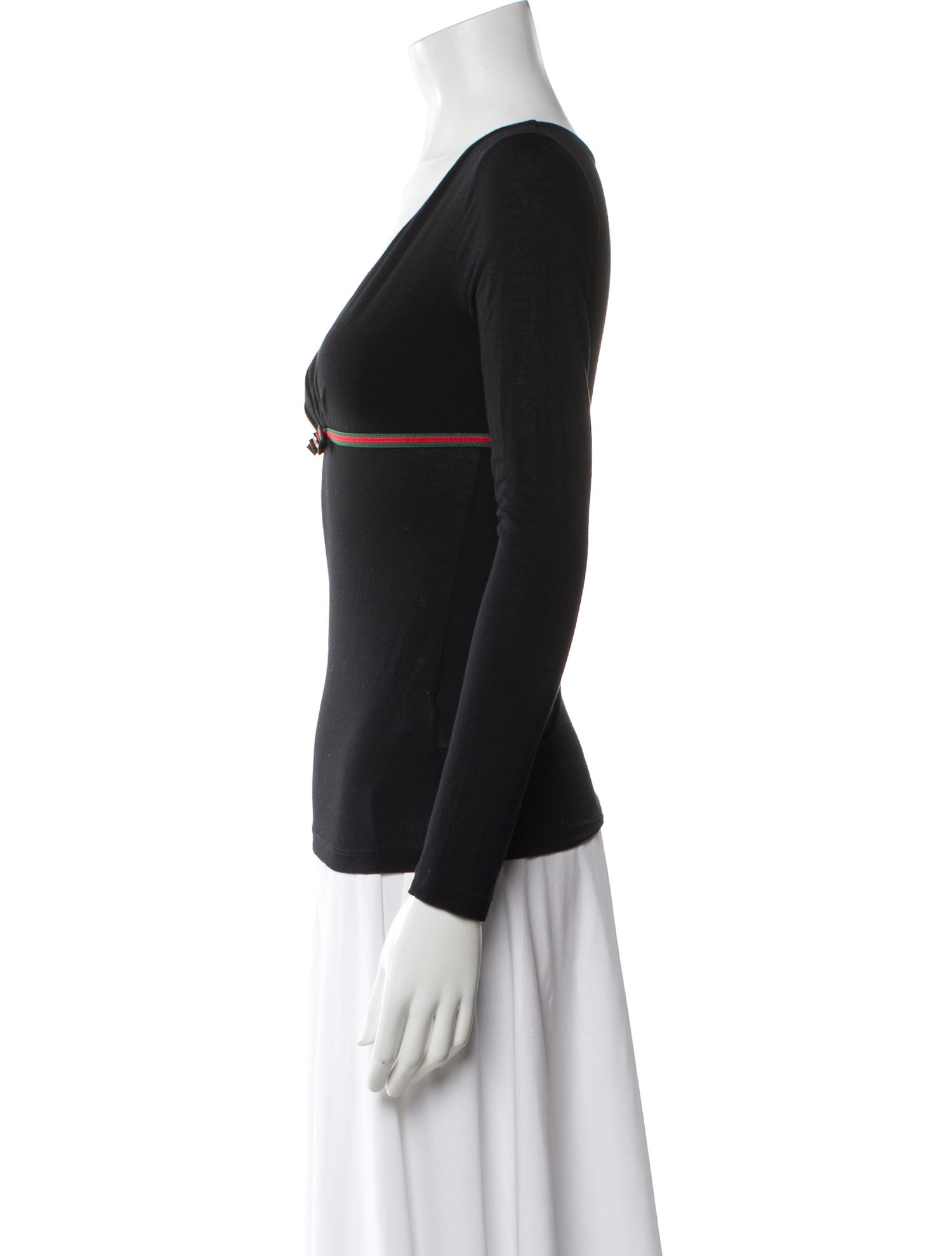 Gucci V-Neck Long Sleeve Top