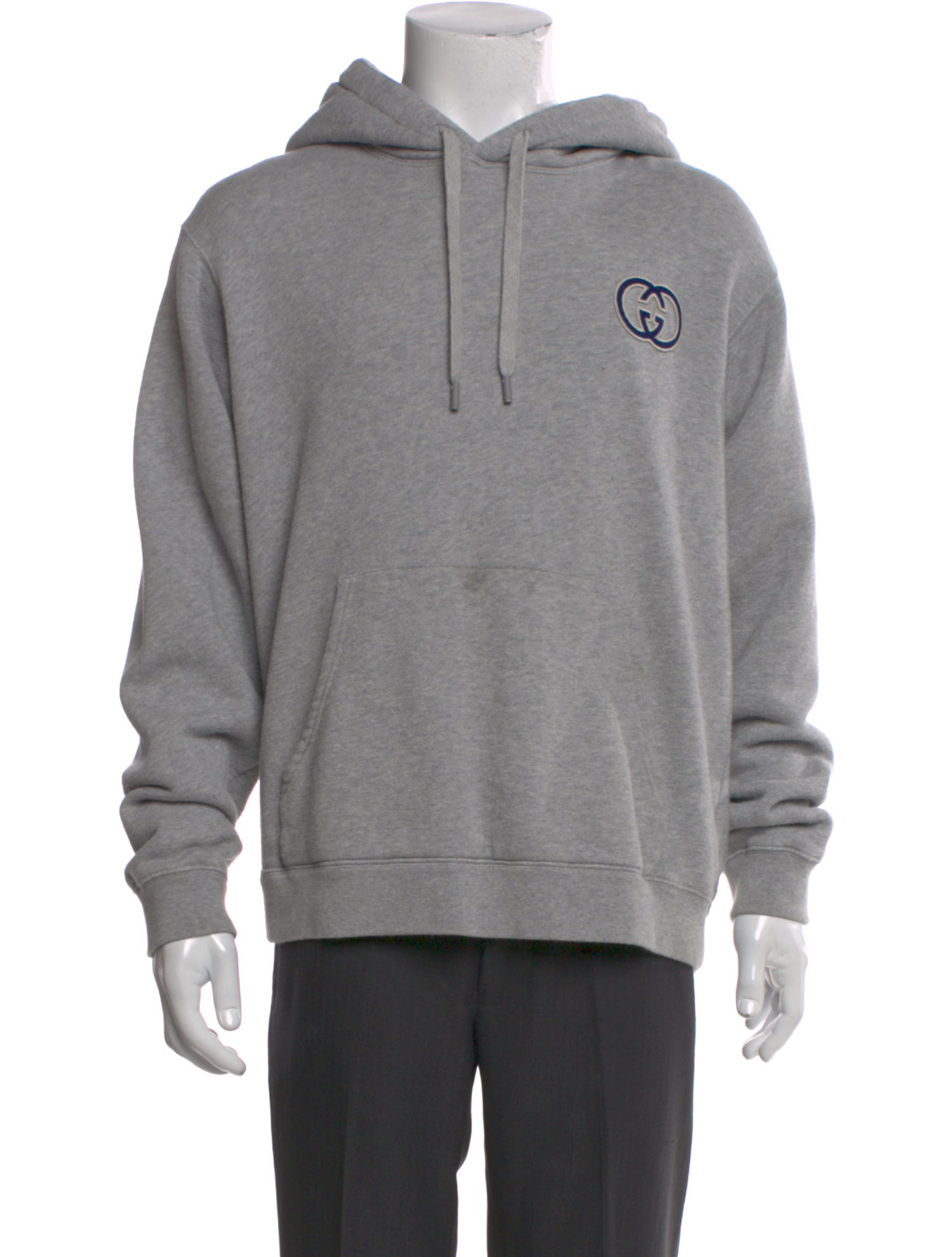 Gucci Interlocking G Logo Crew Neck Hoodie - Grey Sweatshirts 