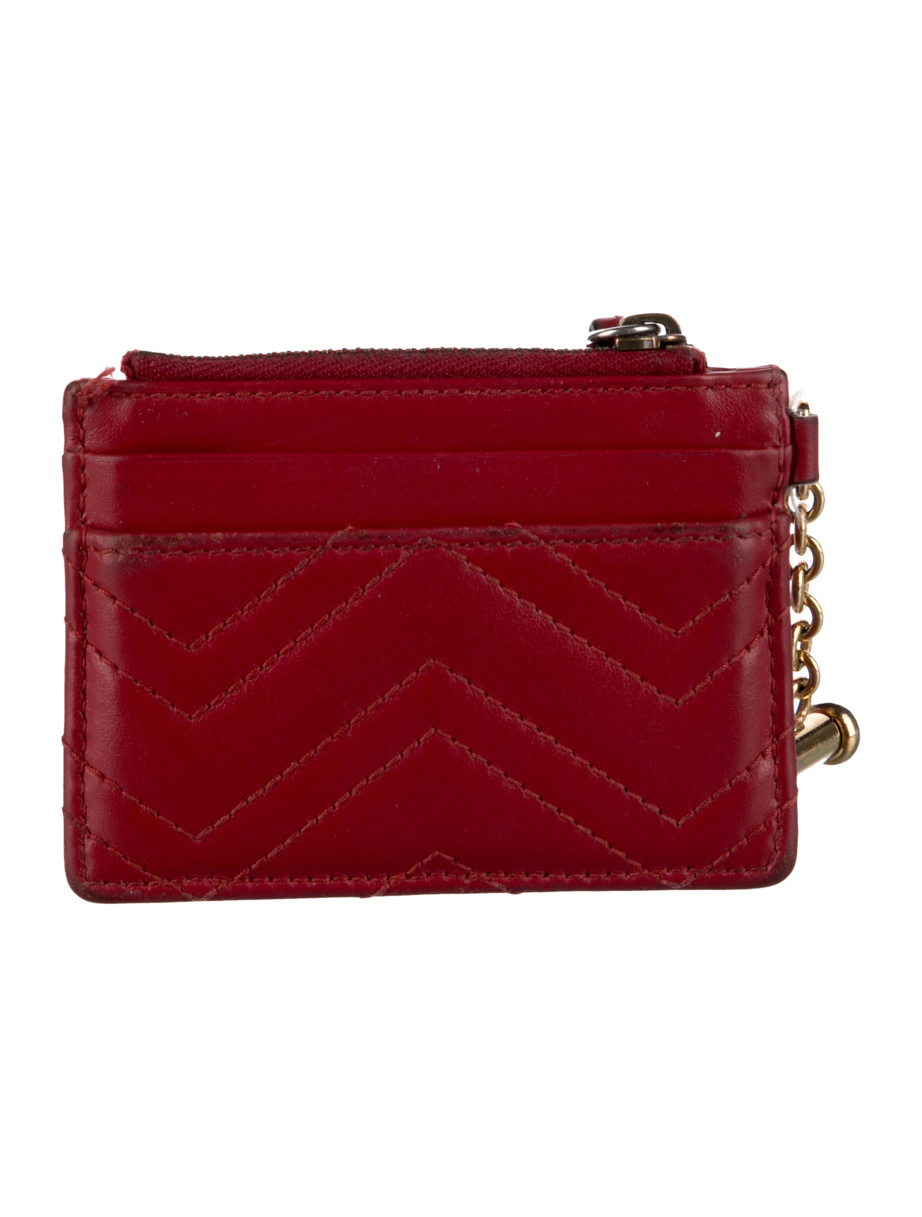 Gucci Marmont Leather Card Holder Double G Logo Wallet
