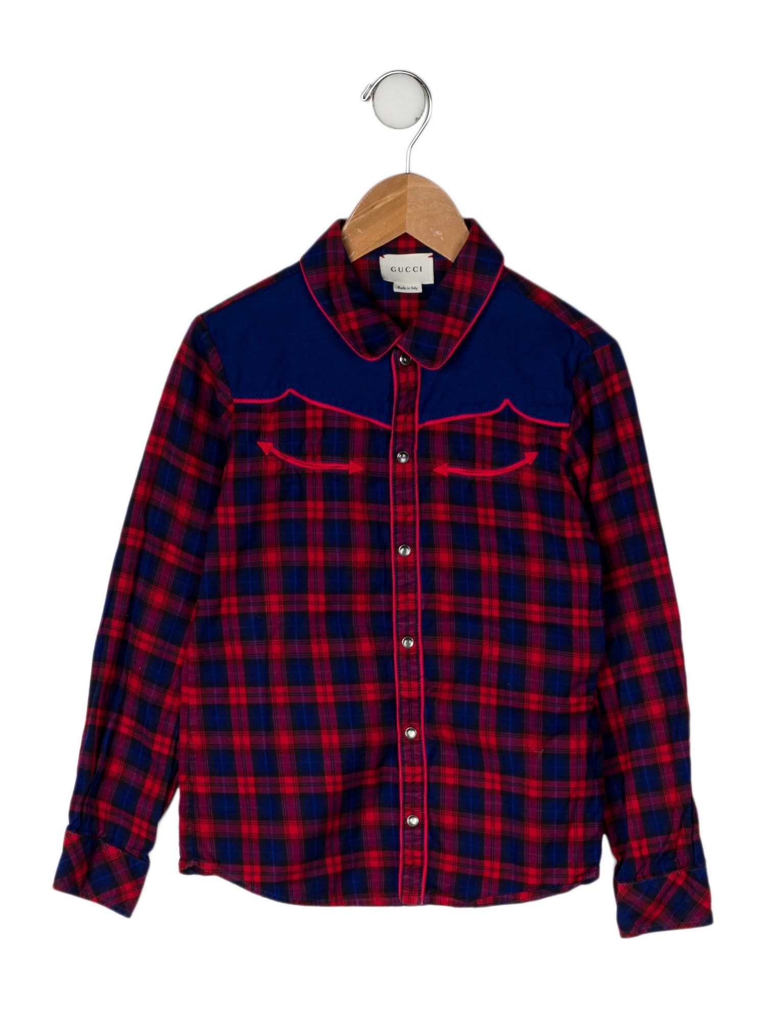 Gucci Cotton Plaid Western Shirt