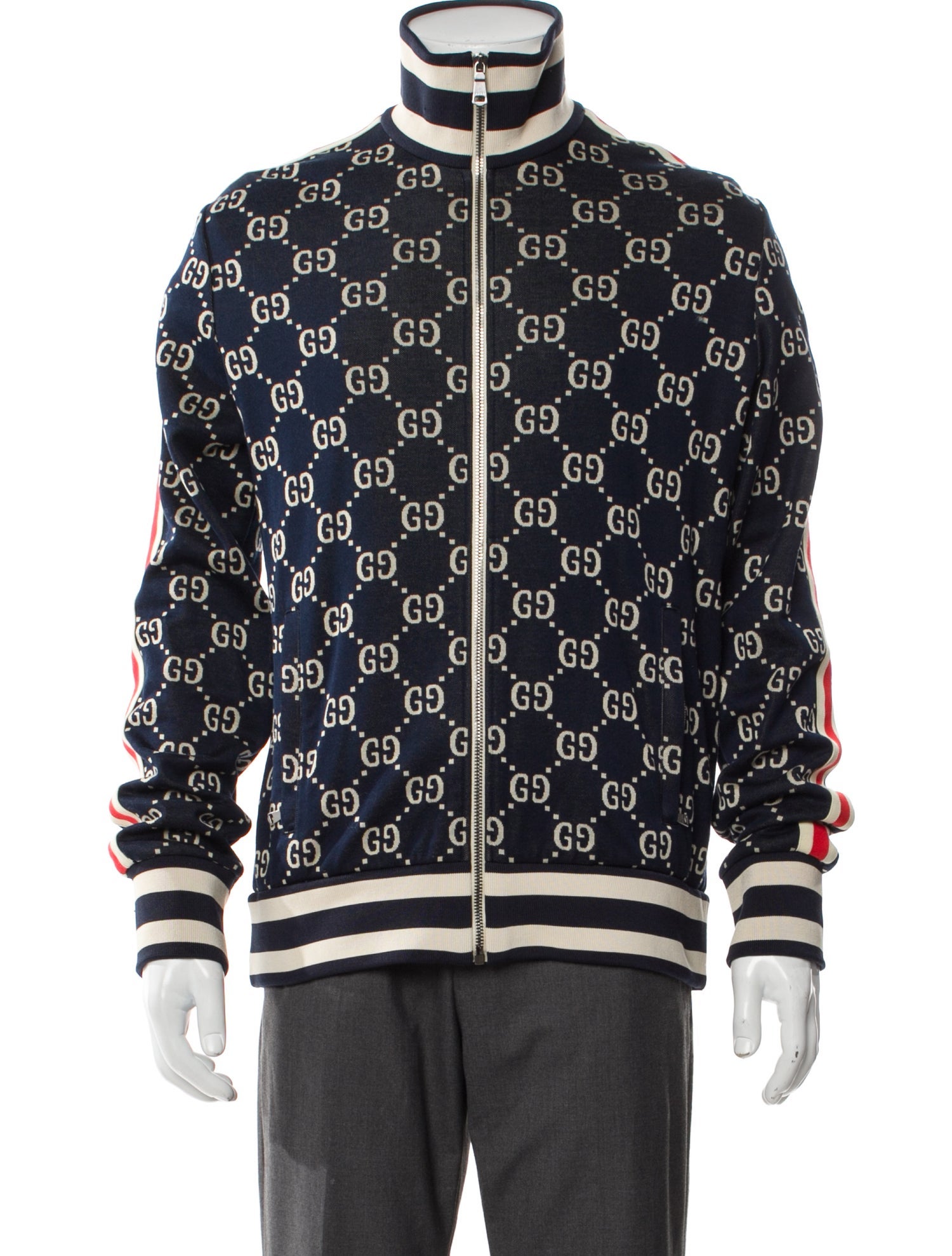 Gucci GG Logo Mock Neck Cardigan