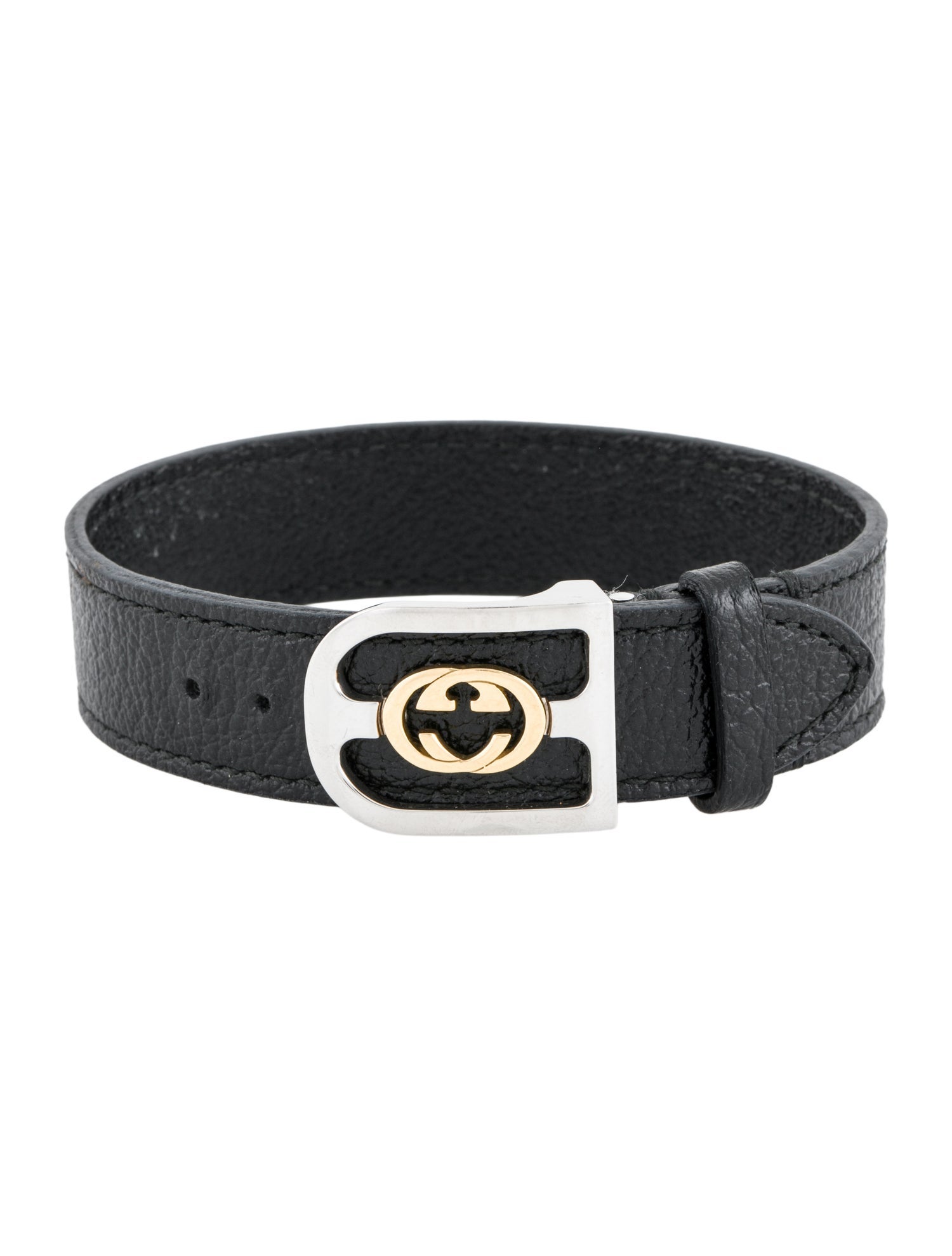 Gucci Interlocking G Leather Wrap Bracelet