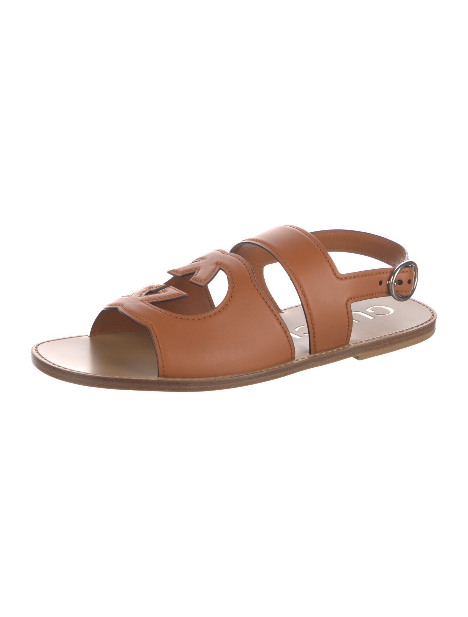 Gucci Interlocking G Logo Leather Sandals w/ Tags