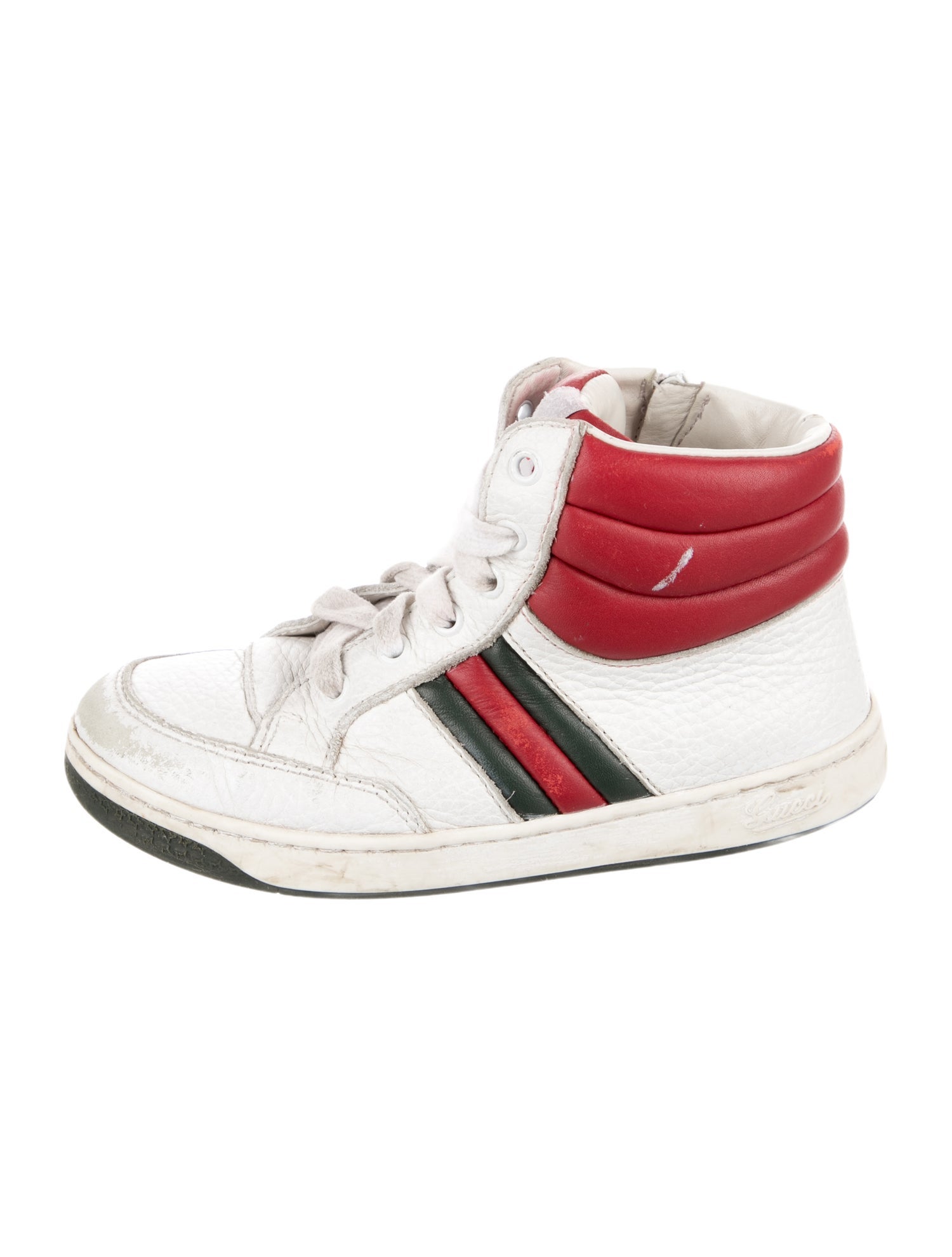 Gucci Toddler Boys Leather Web Accented Sneakers