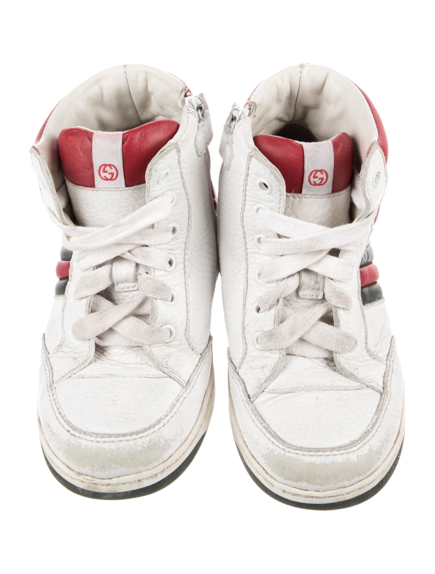 Gucci Toddler Boys Leather Web Accented Sneakers