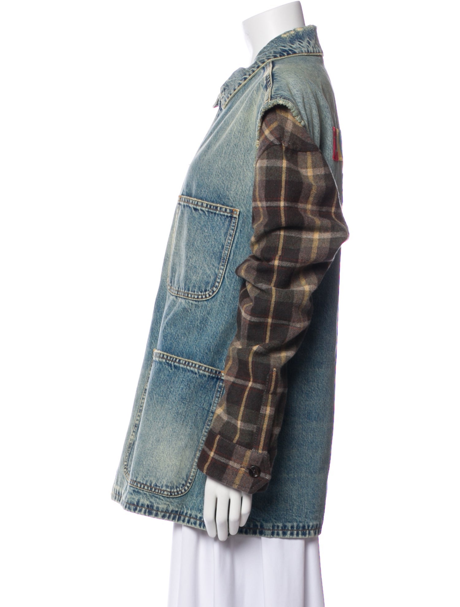Gucci 2023 Plaid Print Denim Jacket w/ Tags