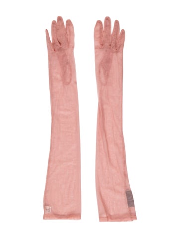 Pre-owned Gucci Mesh Winter Gloves In Neutral