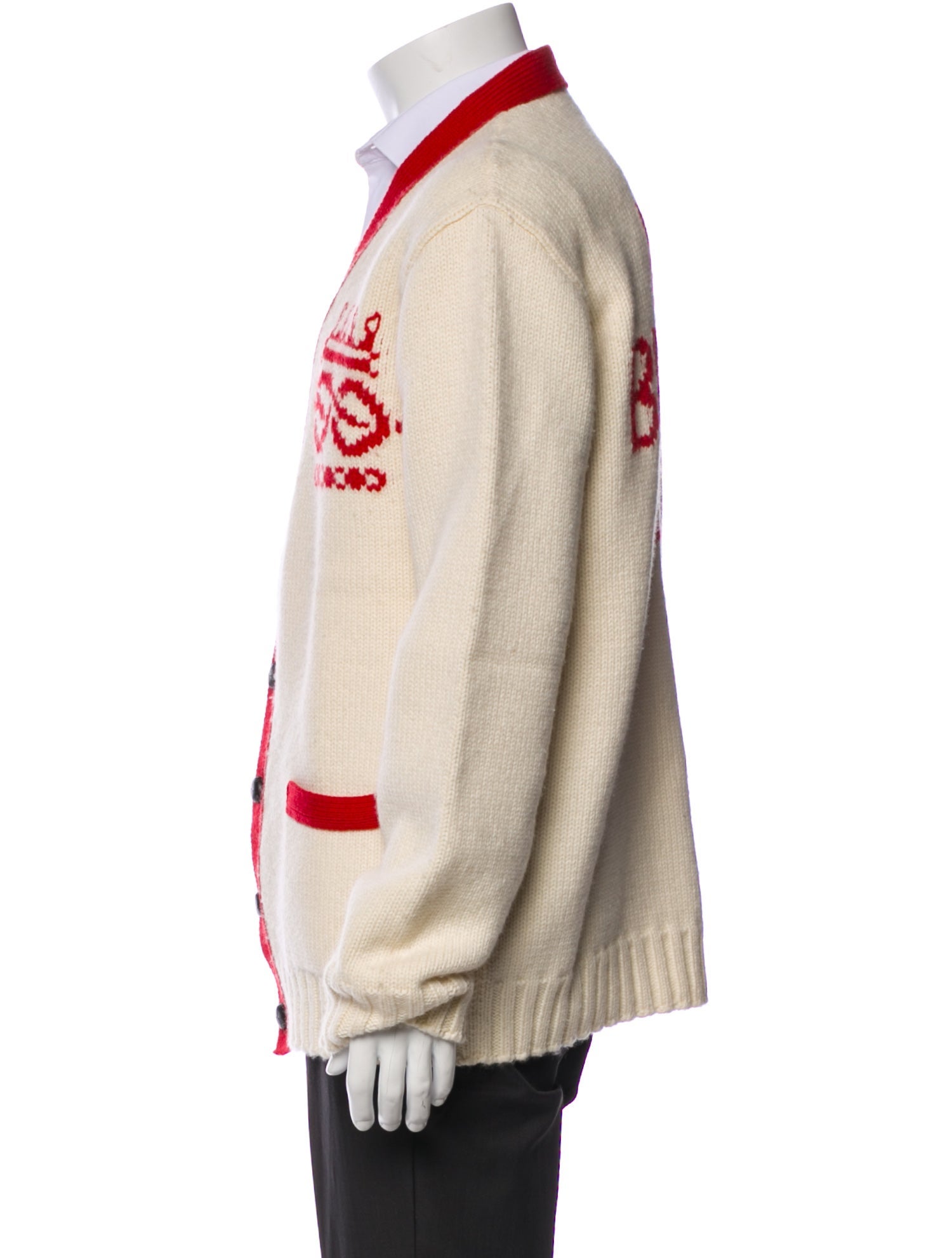 Gucci Wool Graphic Print Cardigan