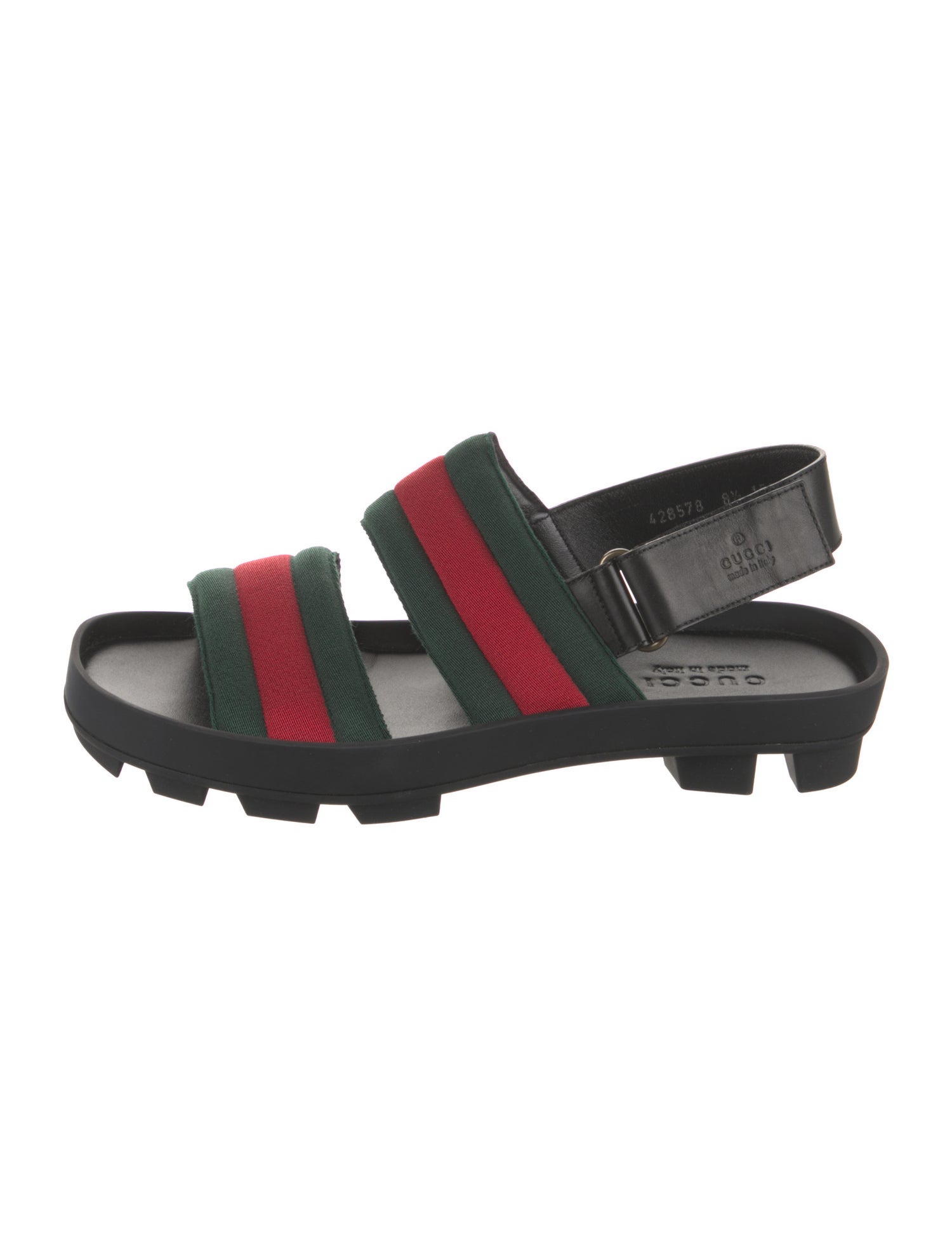 Gucci Web Accent Striped Sandals