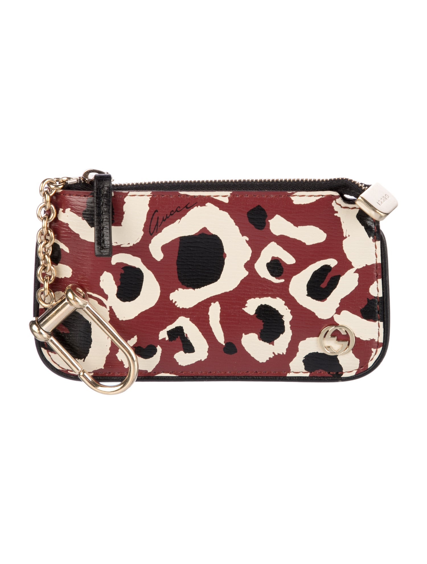 Gucci Leather Pattern Print Key Pouch