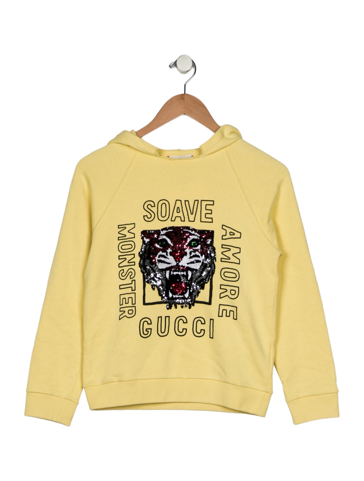 Gucci Cotton yellow and multicolor patterned casual pull over jacket with sequin accent