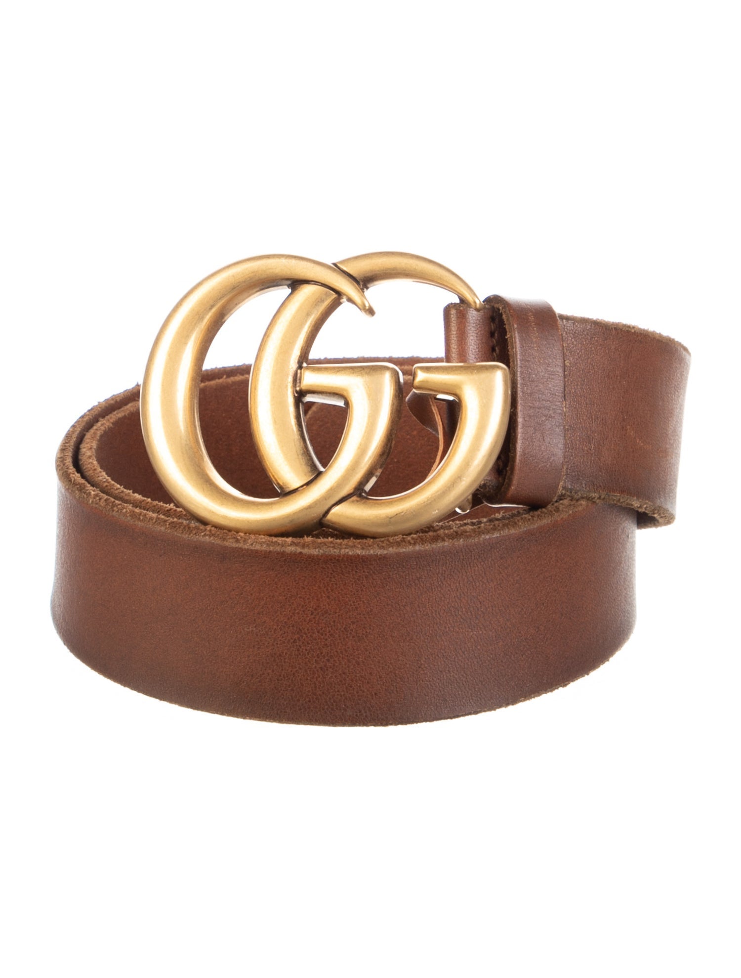 Gucci Double G Logo Leather Belt