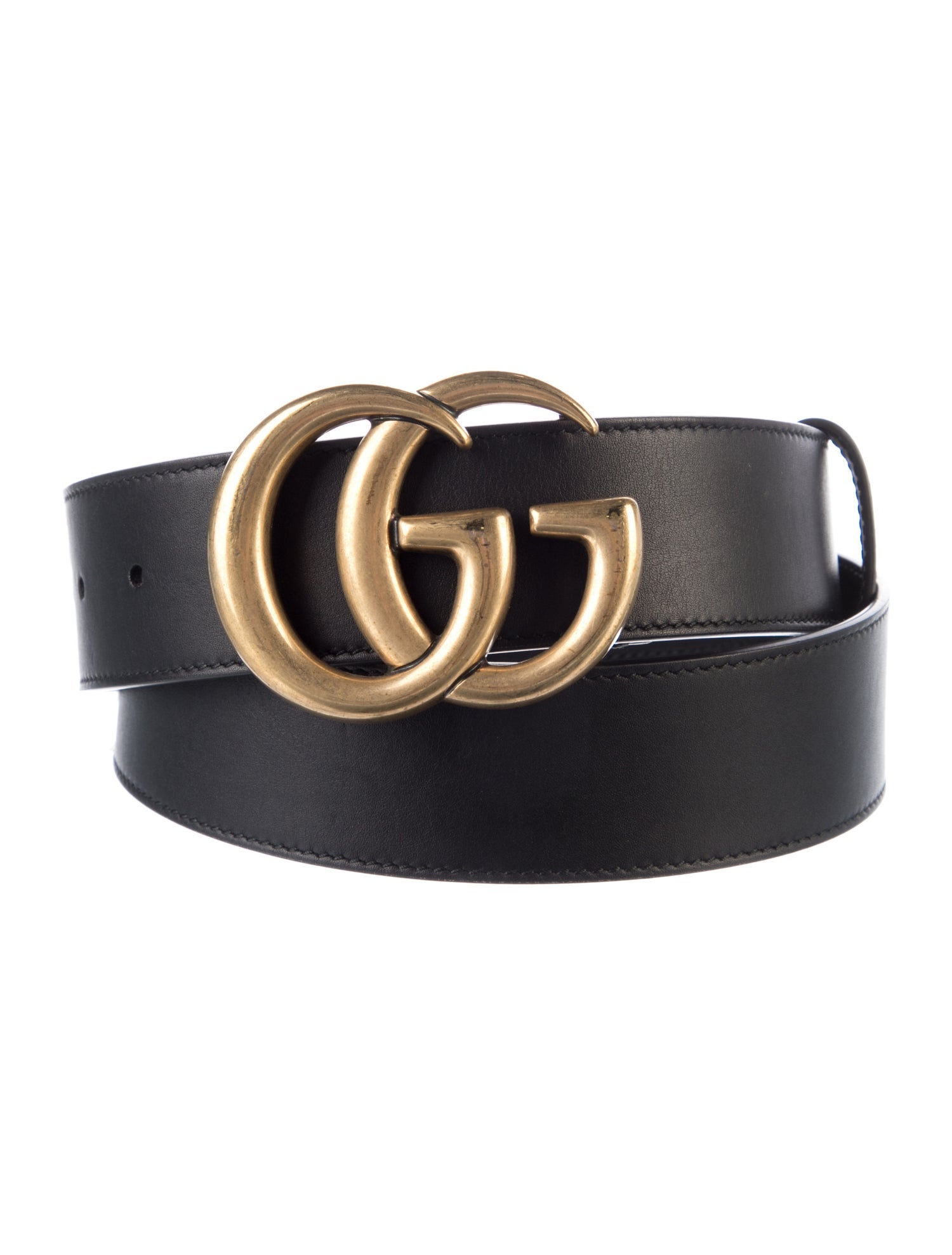 Gucci Double G Logo Leather Belt