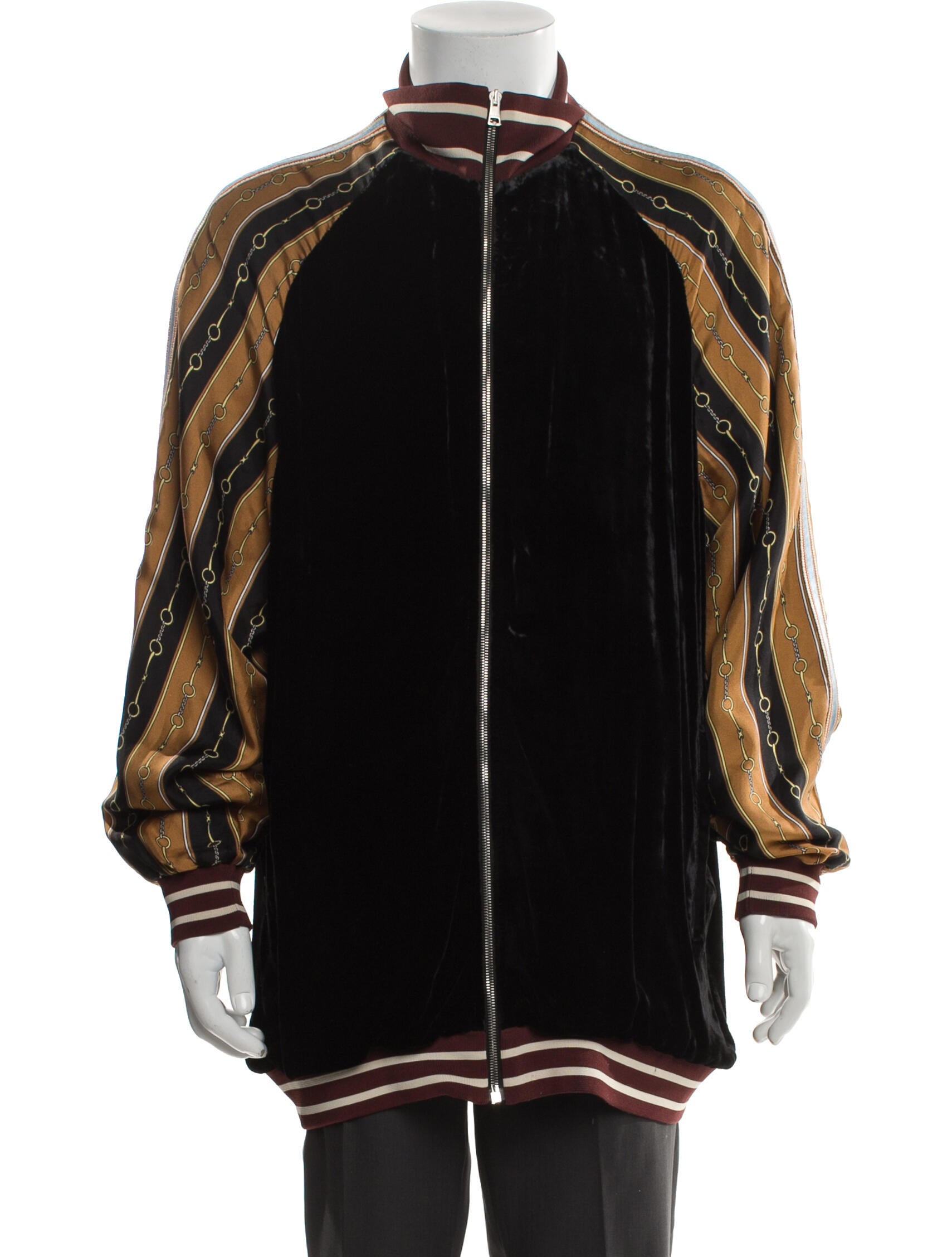 Gucci Horsebit Accent Striped Windbreaker