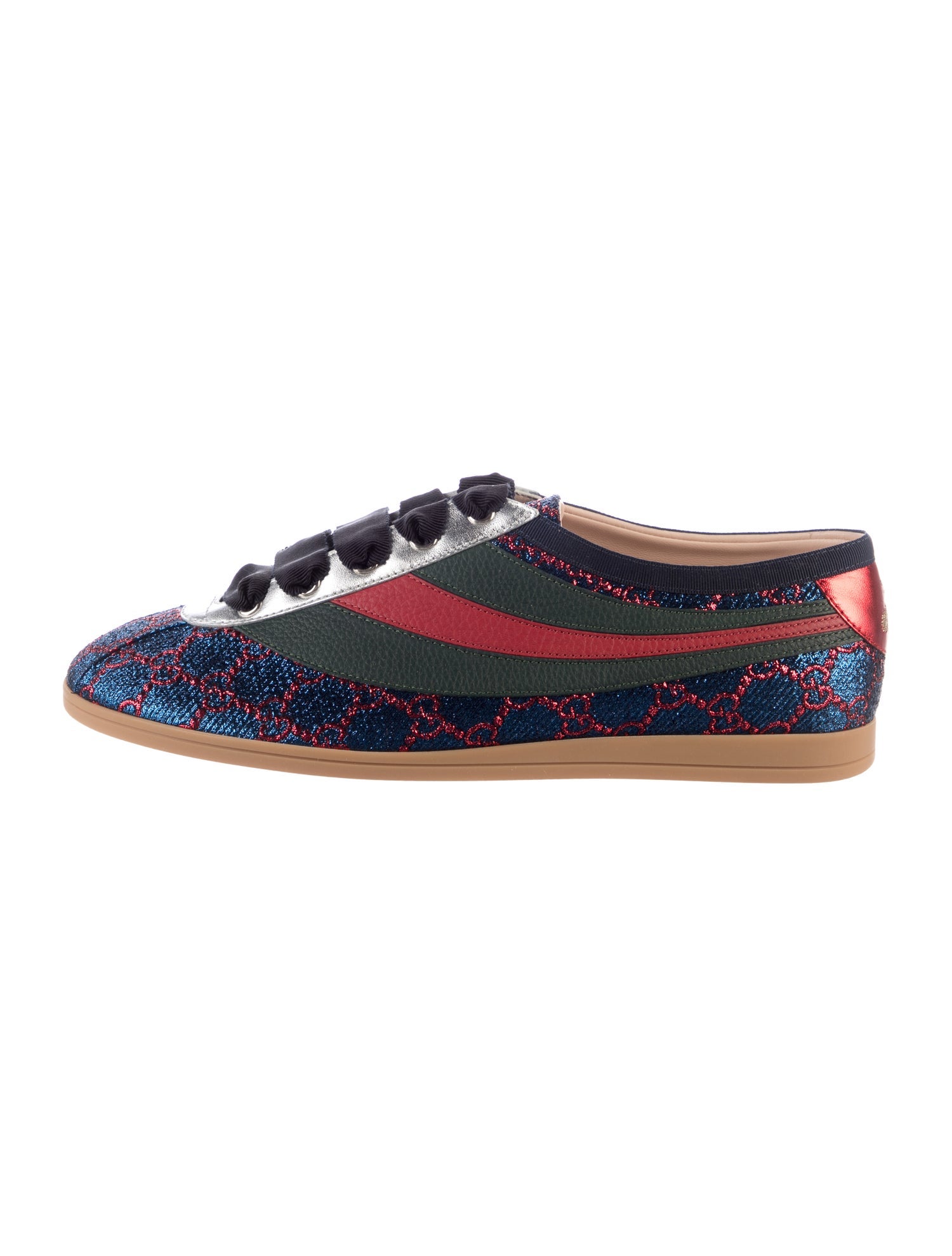 Gucci GG Lurex Embroidered Accent Sneakers w/ Tags