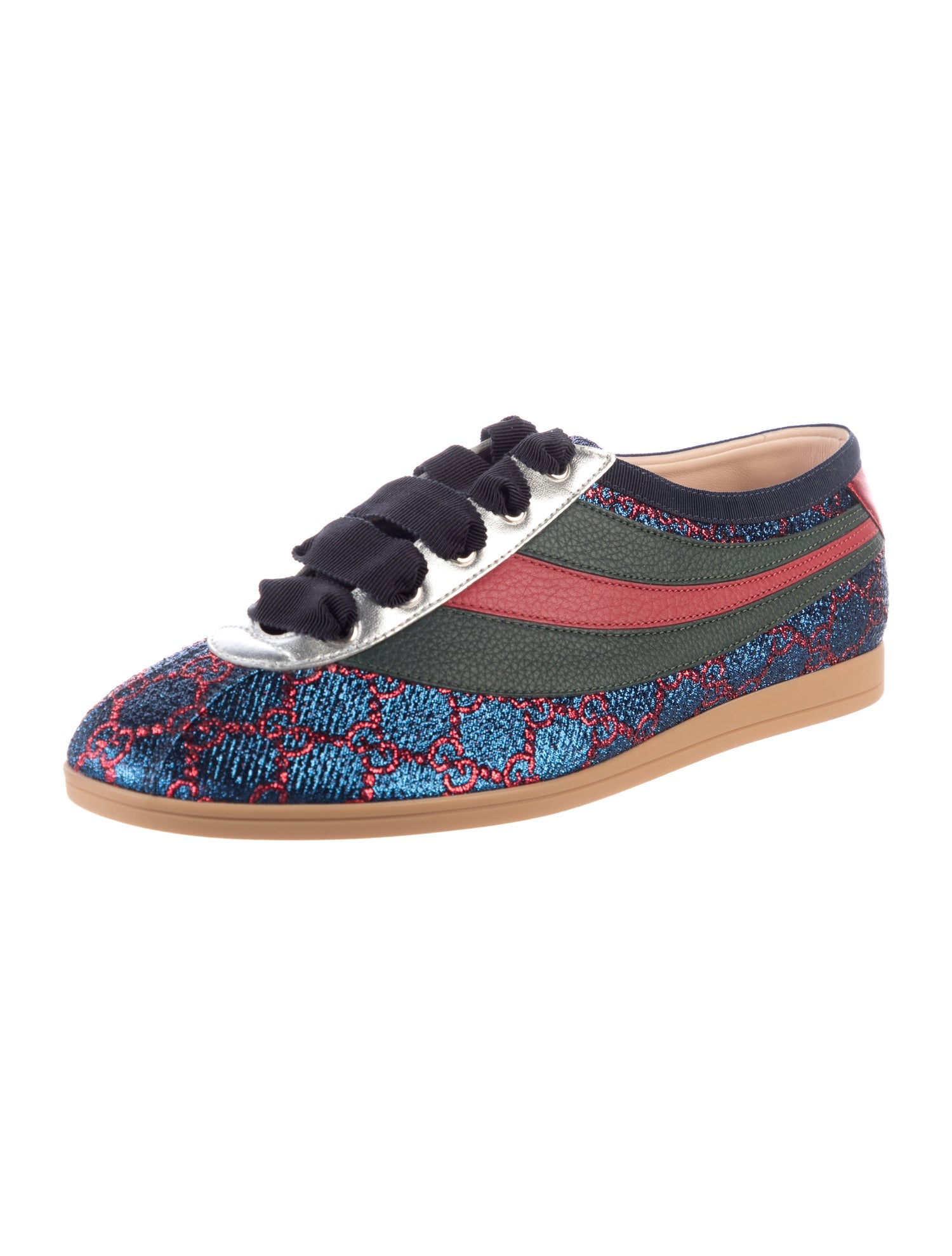 Gucci GG Lurex Embroidered Accent Sneakers w/ Tags