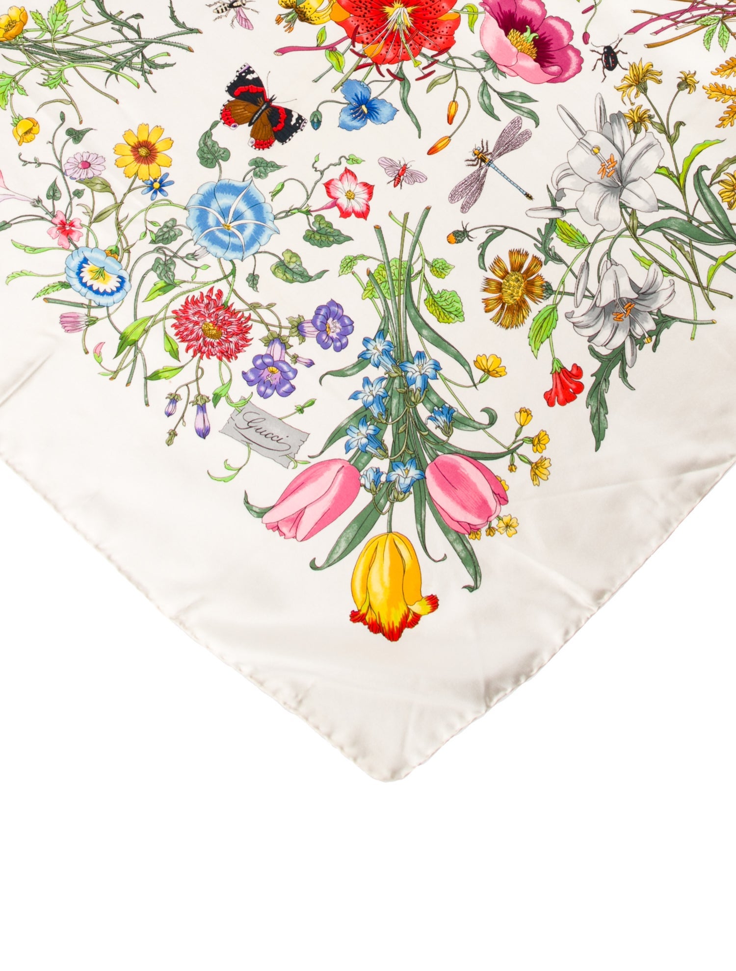Gucci Silk Floral Print Scarf