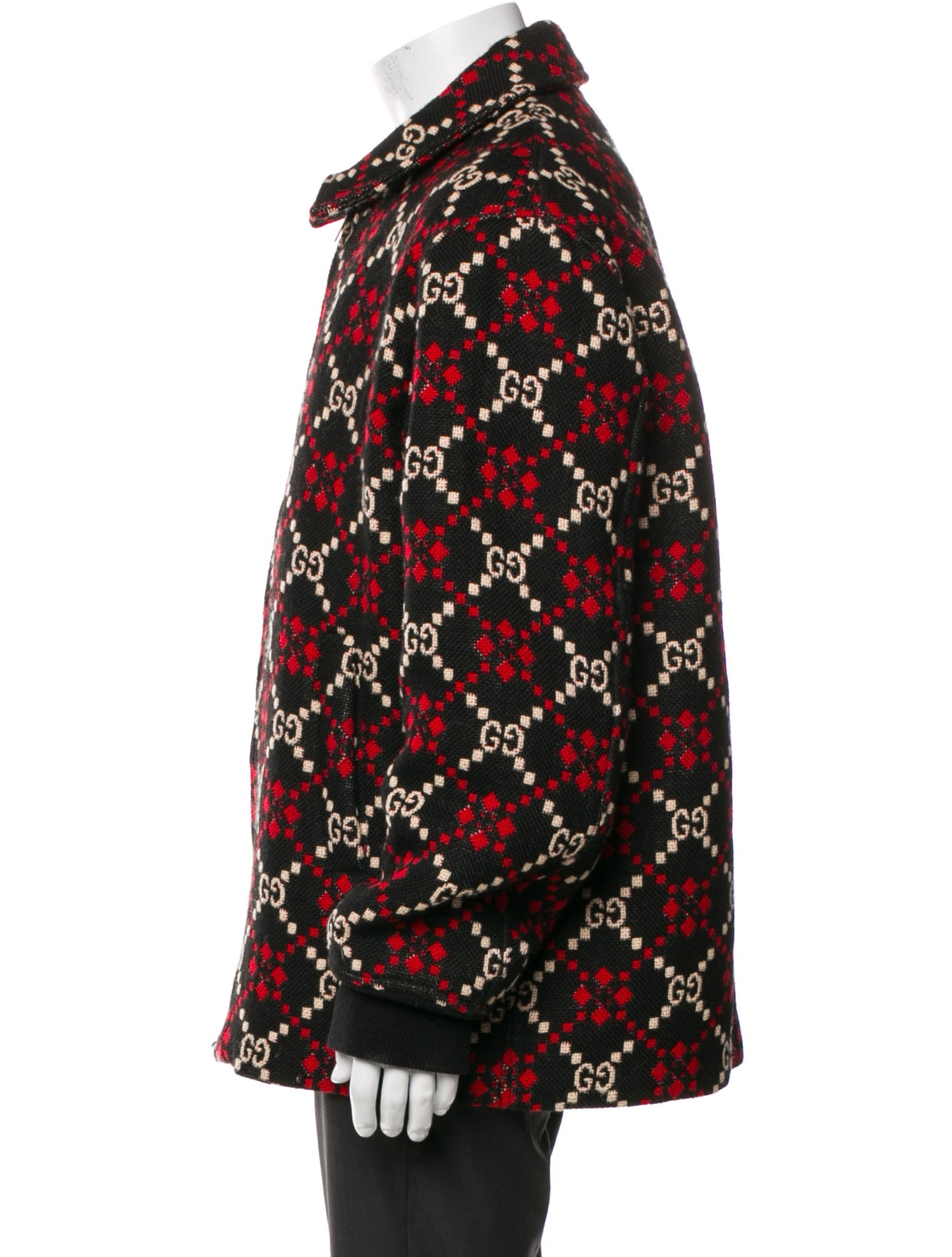 Gucci Wool Plaid Print Utility Jacket