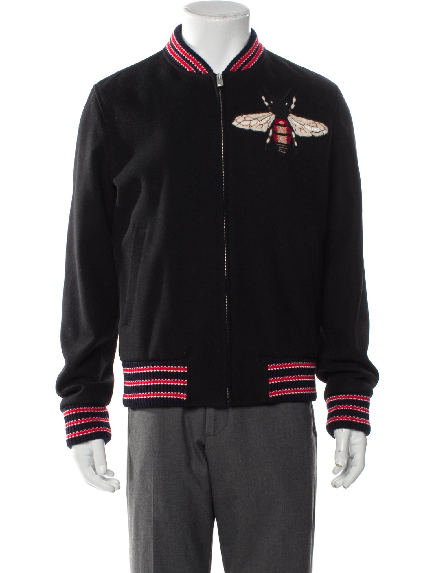 Gucci 2017 Bee Accent Varsity Jacket