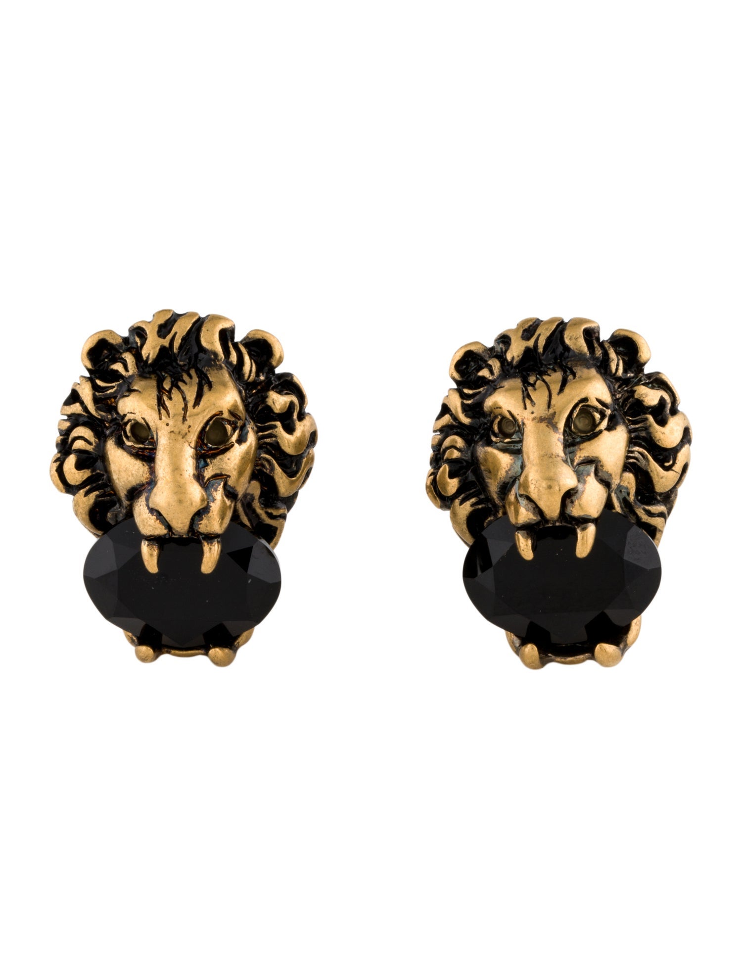 Gucci Crystal Lion Head Cufflink